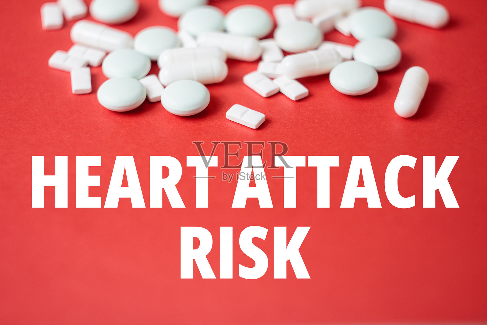 心脏病发作风险 药物 片剂 高血压药物照片摄影图片