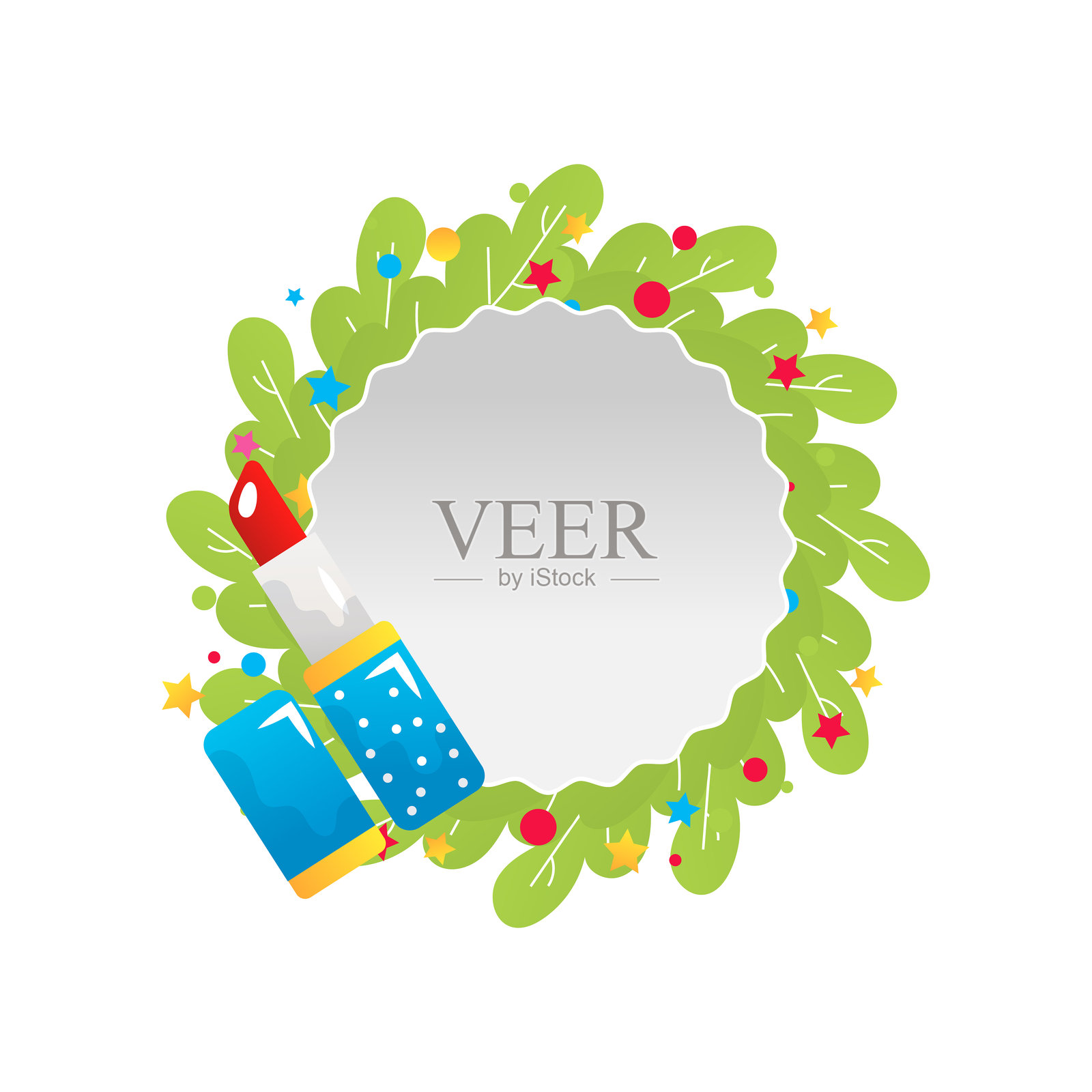 化妆品，白色背景上的矢量平面框架插画图片素材