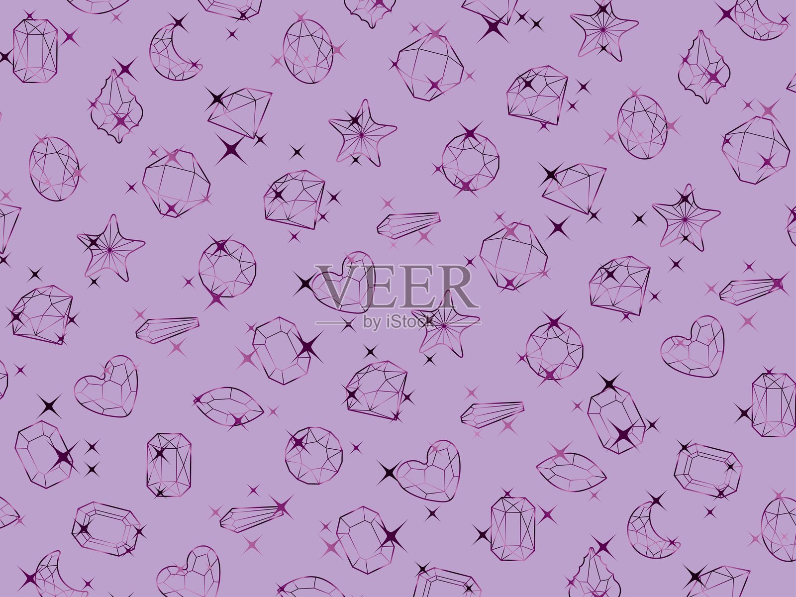 切割玻璃图案，13紫色B插画图片素材