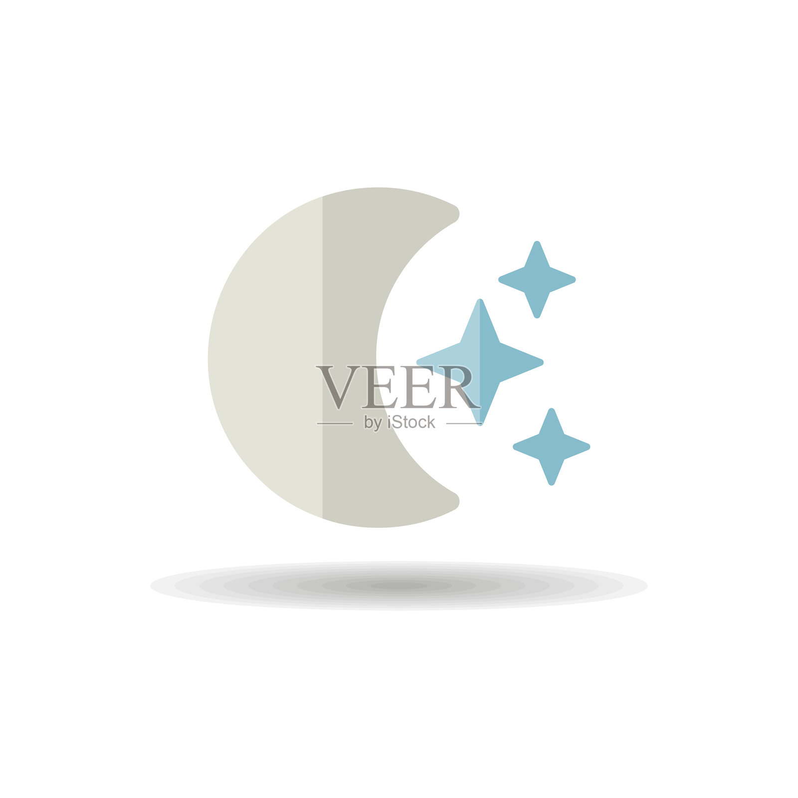 月亮和星星矢量图标。天气标志插画图片素材