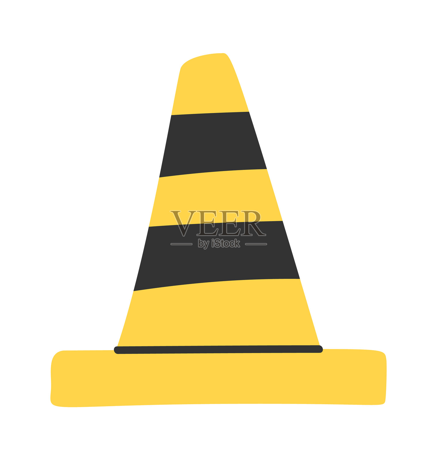 锥形边界道路注意标志插画图片素材