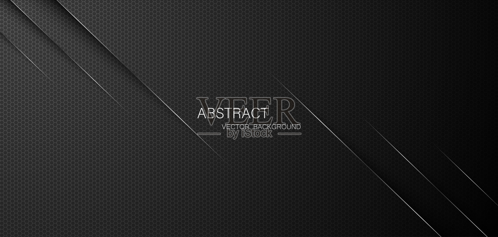 抽象的黑色钢网背景，带有银色发光线条，留有设计的自由空间插画图片素材