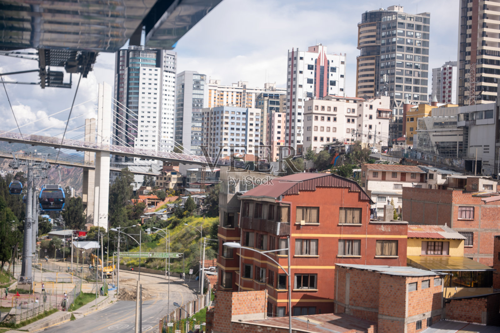 现代建筑俯瞰城市景观的城市视角照片摄影图片