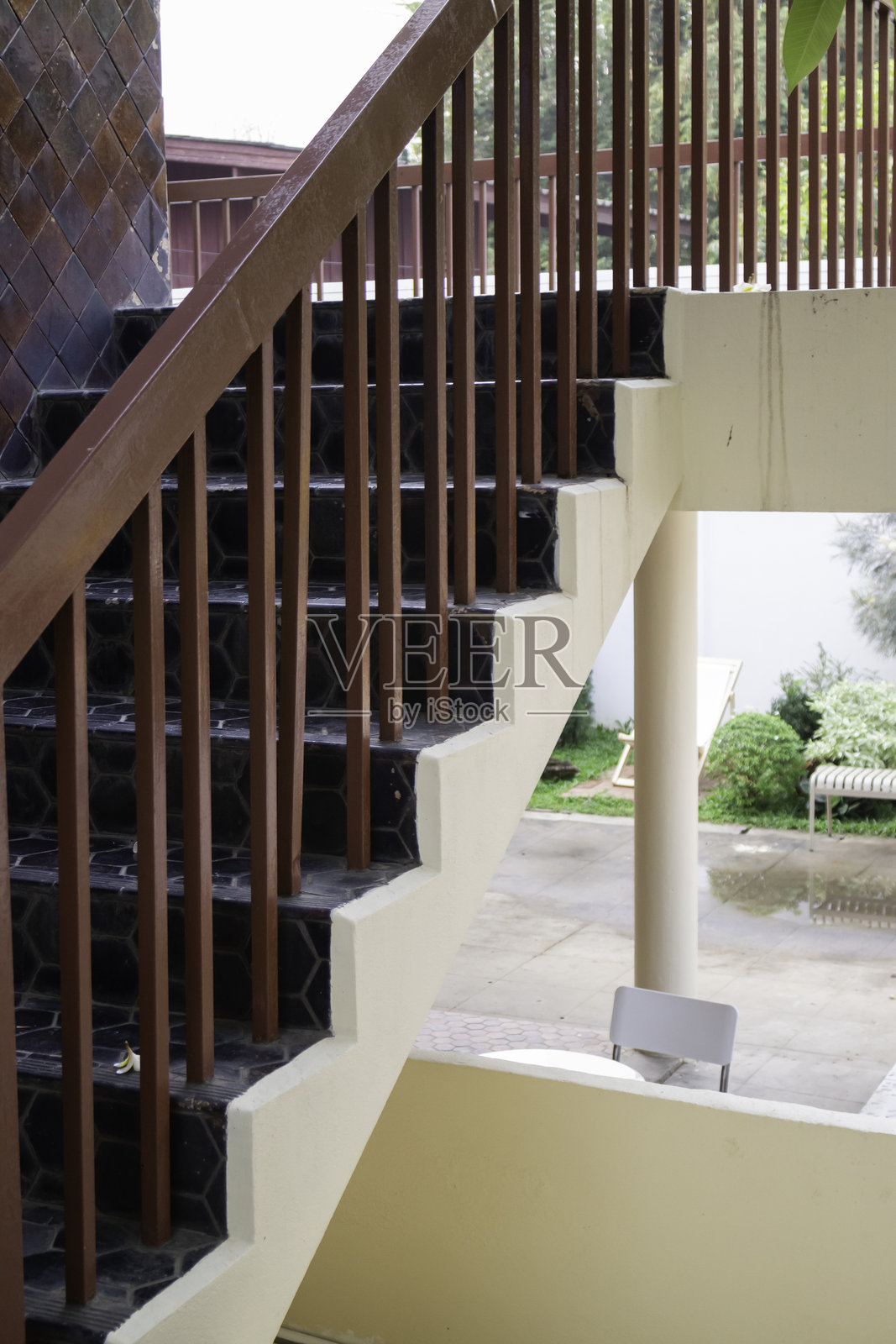 泰国复古风格咖啡店内部照片摄影图片