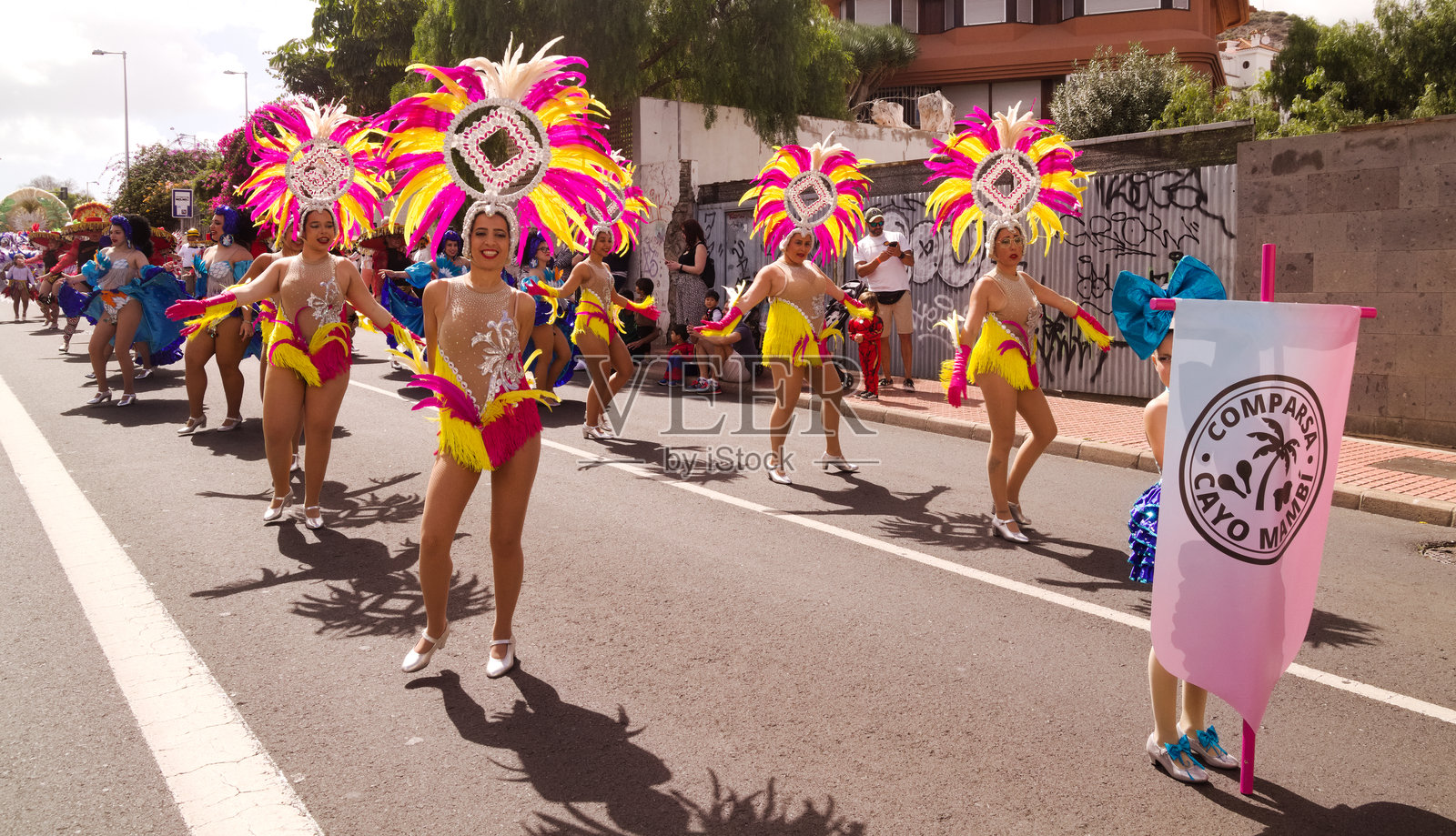 拉斯帕尔马斯德格兰卡纳里亚的狂欢节游行照片摄影图片