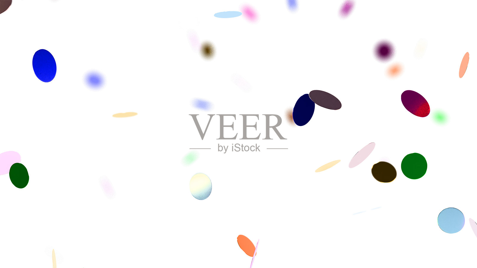 五彩缤纷的闪亮圆形彩纸屑庆祝叠加背景 3D 渲染照片摄影图片