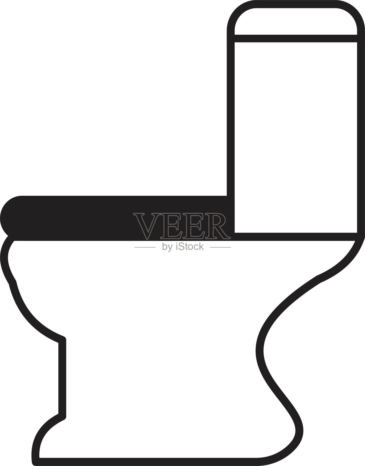 厕所标志图标，矢量库存插图，扁平设计插画图片素材