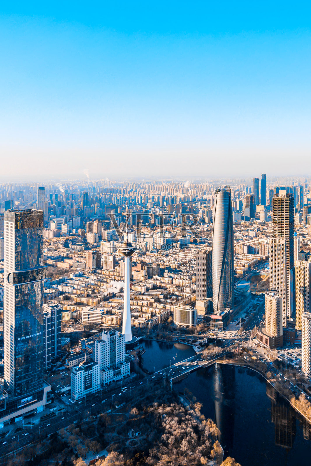 中国辽宁省沈阳城市天际线的鸟瞰图照片摄影图片