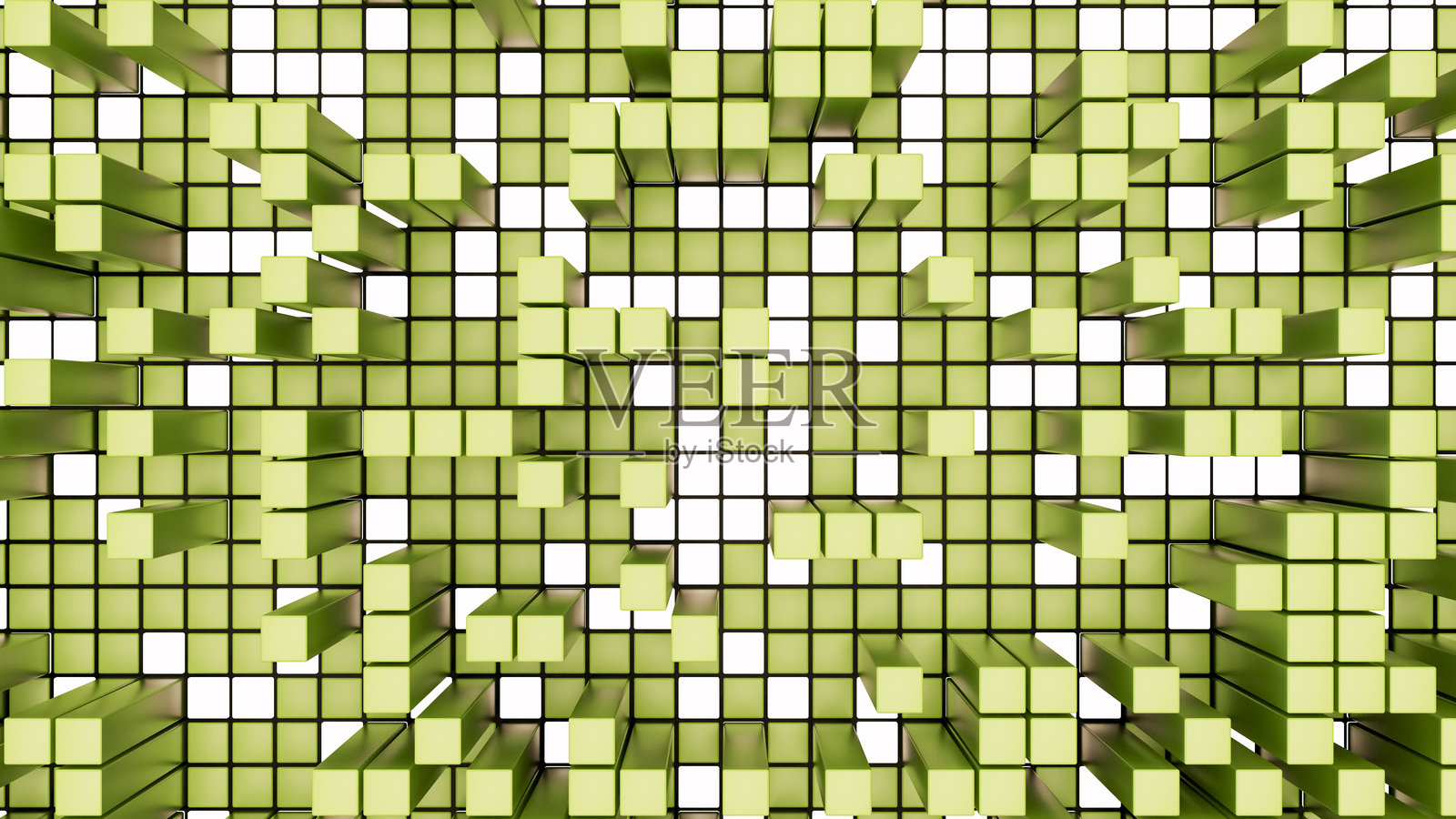 绿色能源转型与发光柱状图，可持续发展概念照片摄影图片