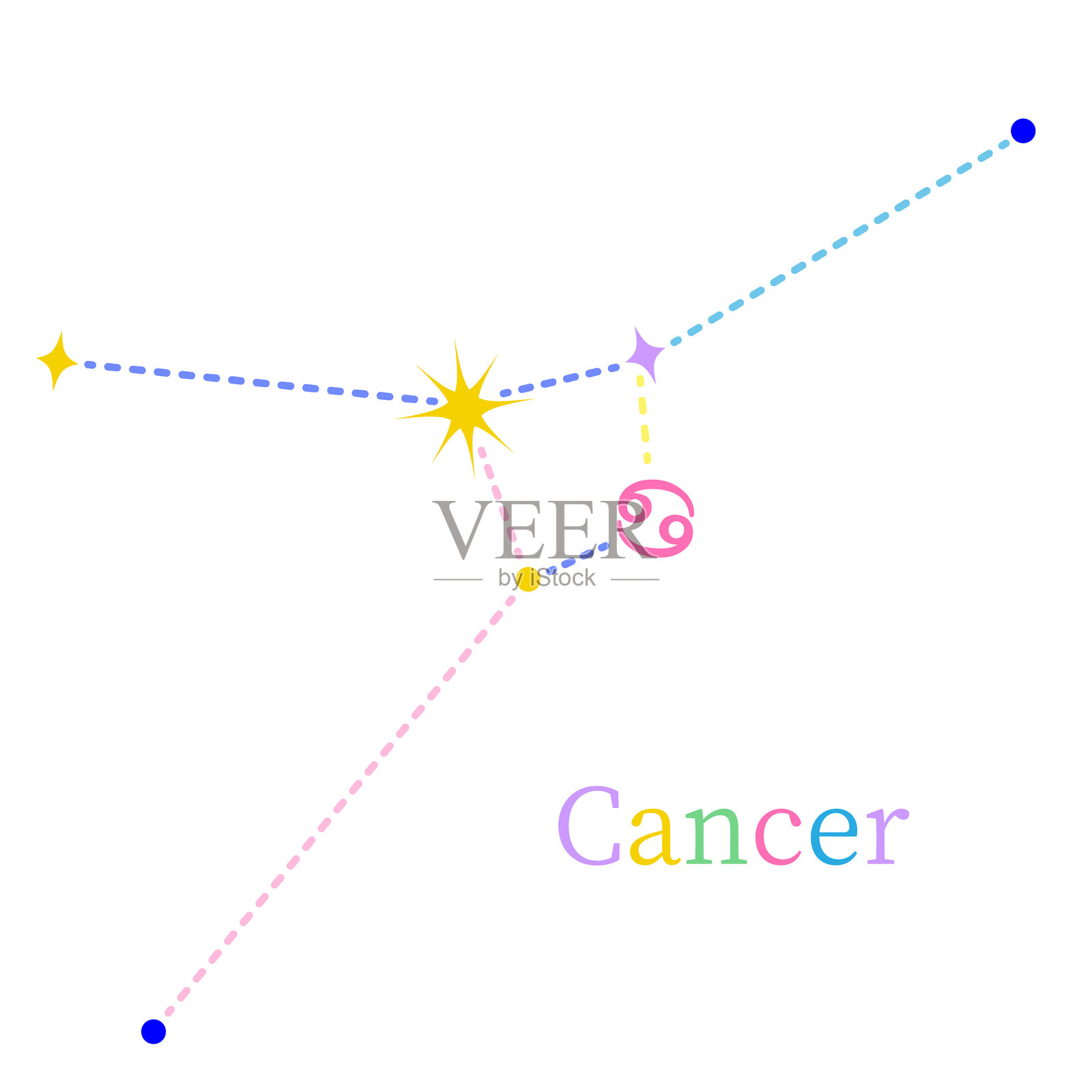 巨蟹座星座矢量插图插画图片素材