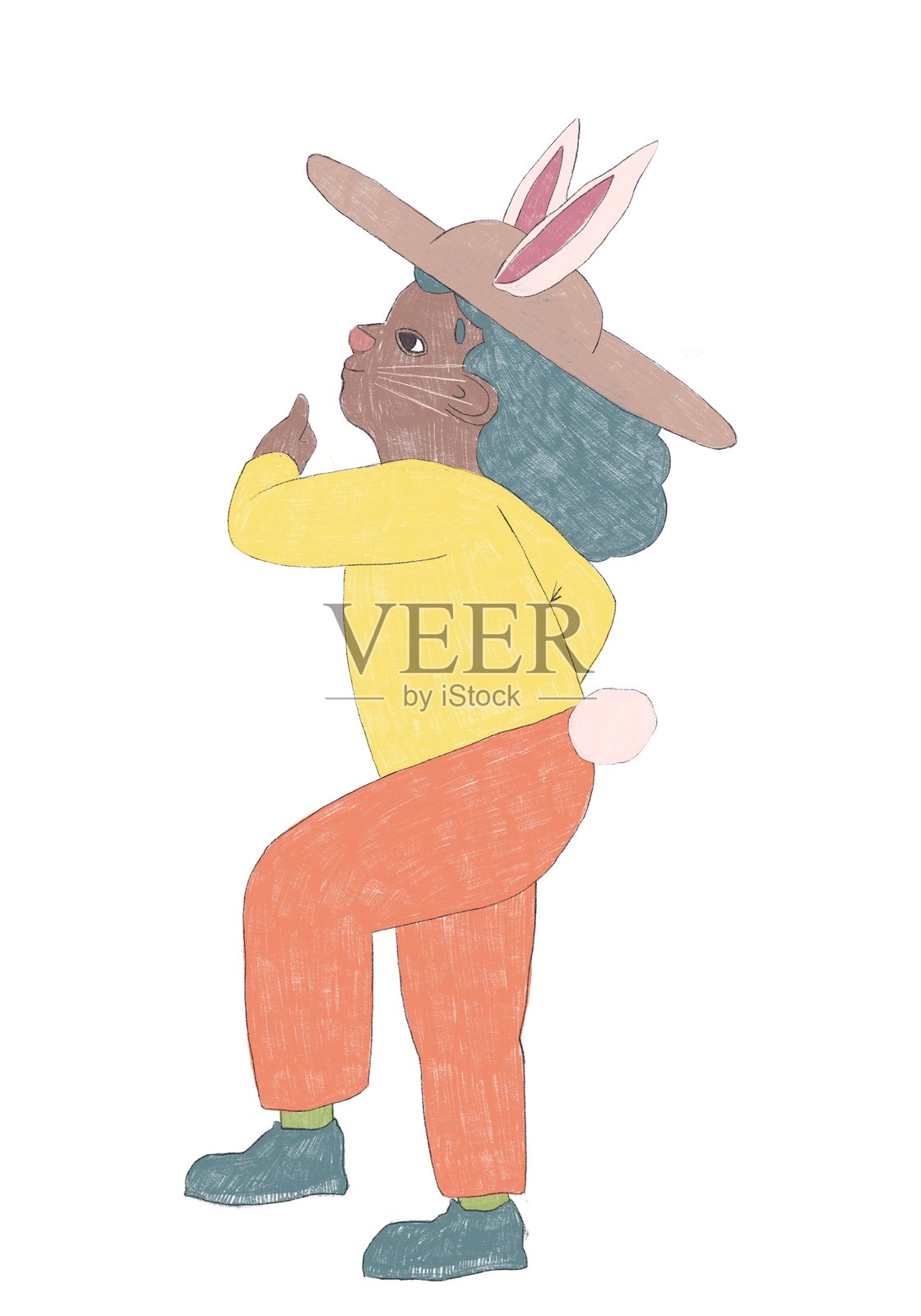 复活节帽子游行插画图片素材