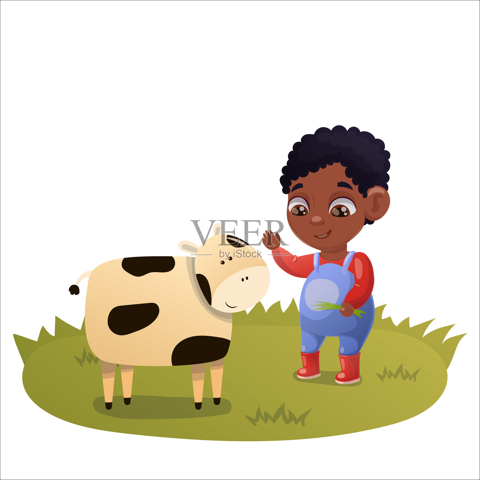 孩子在进行园艺和养殖的插图插画图片素材