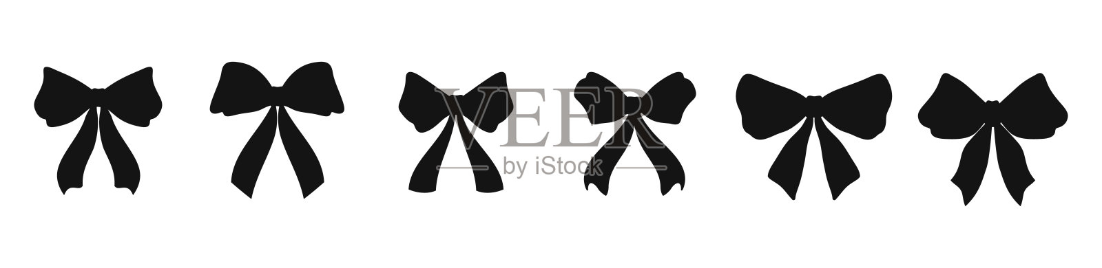 白色背景上的弓形剪影。插画图片素材