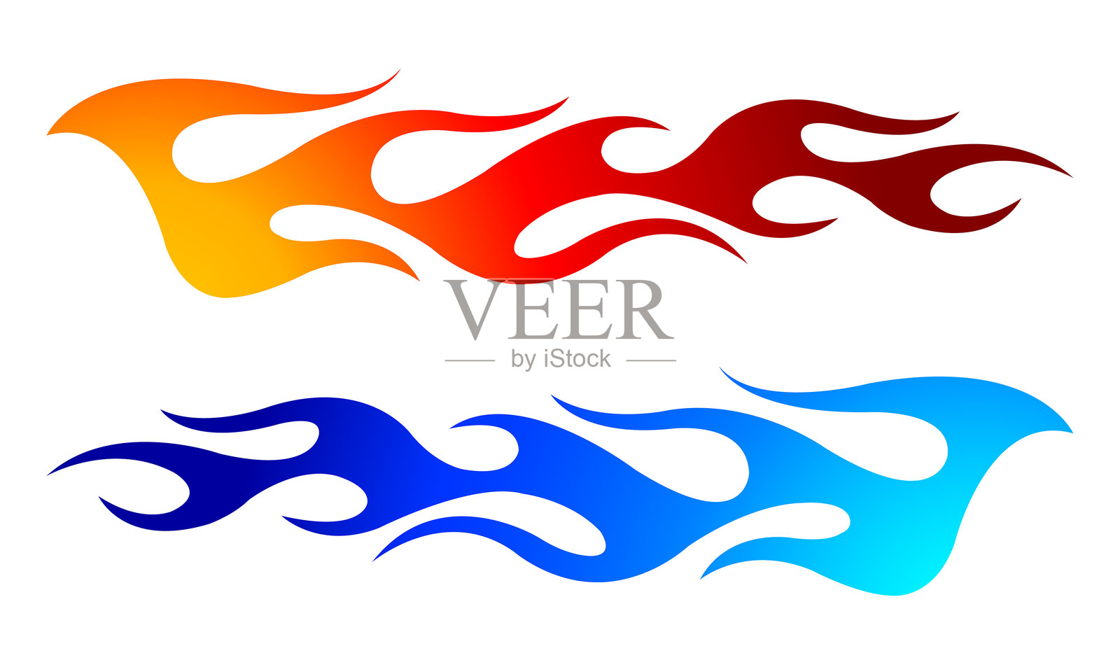 矢量火焰运动跑车侧面贴纸。赛车部落火焰EPS图形。适用于汽车、卡车、船只、SUV和摩托车的侧面装饰。插画图片素材