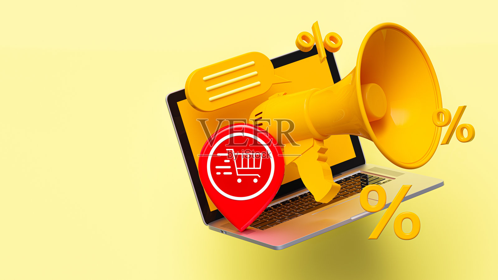 现代笔记本电脑扩音器概念照片摄影图片