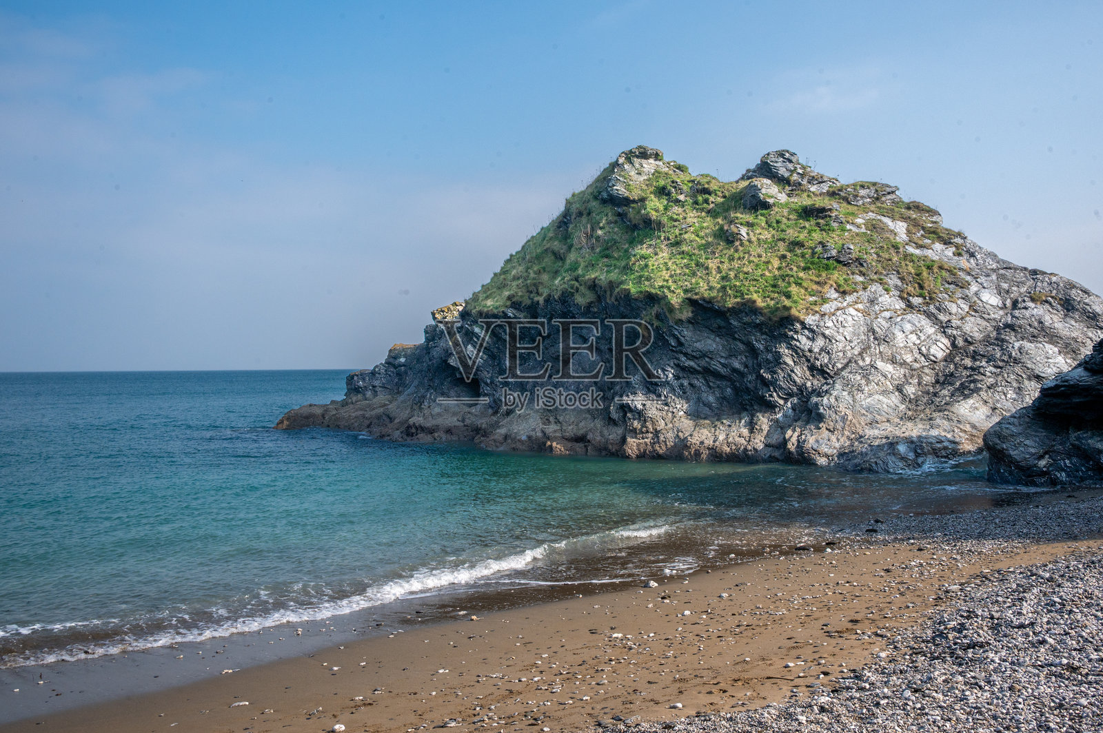 波尔斯特拉斯海滩，梅瓦吉西，圣奥斯特尔，康沃尔照片摄影图片