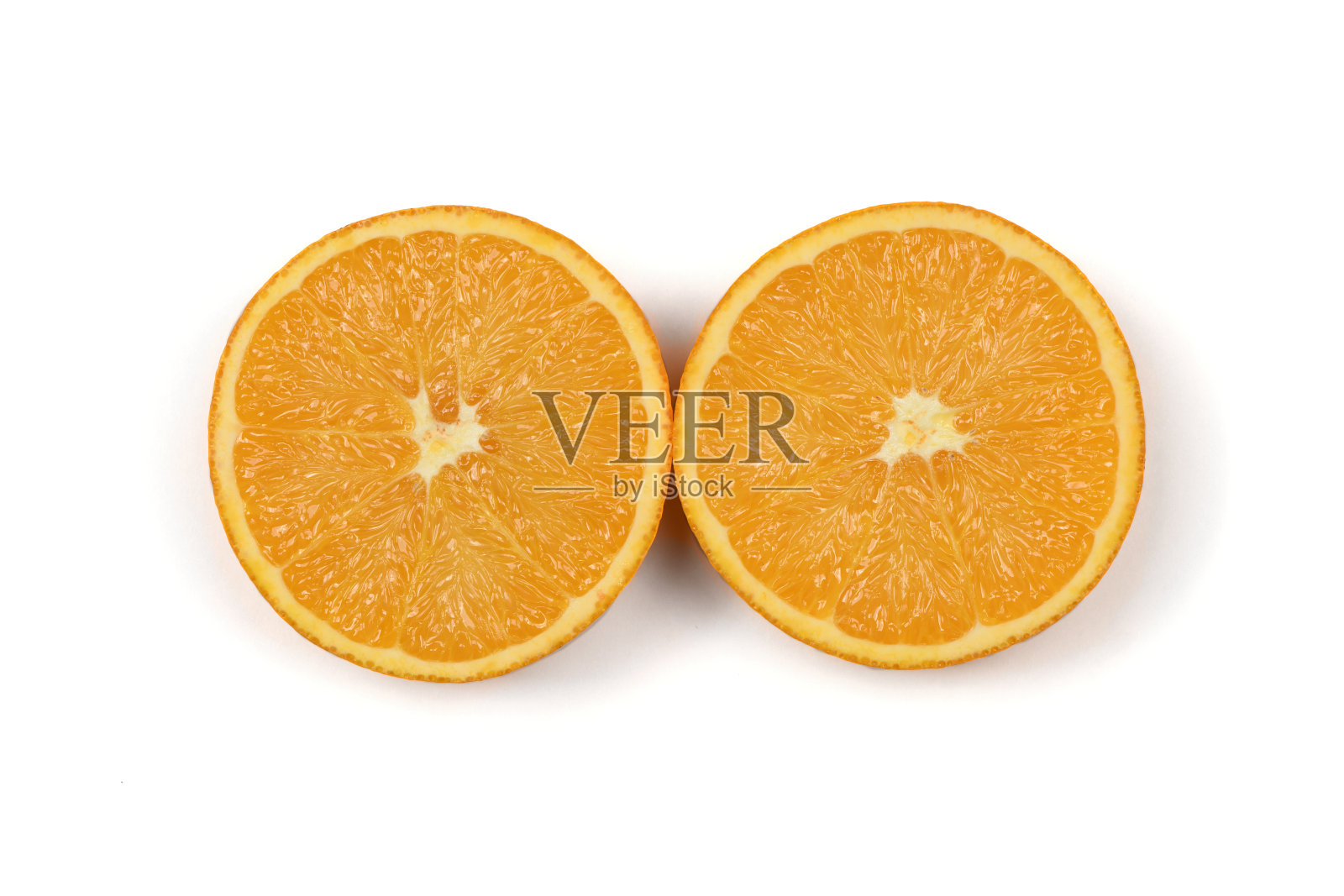 完美修饰的橙子，孤立在白色背景上。照片摄影图片