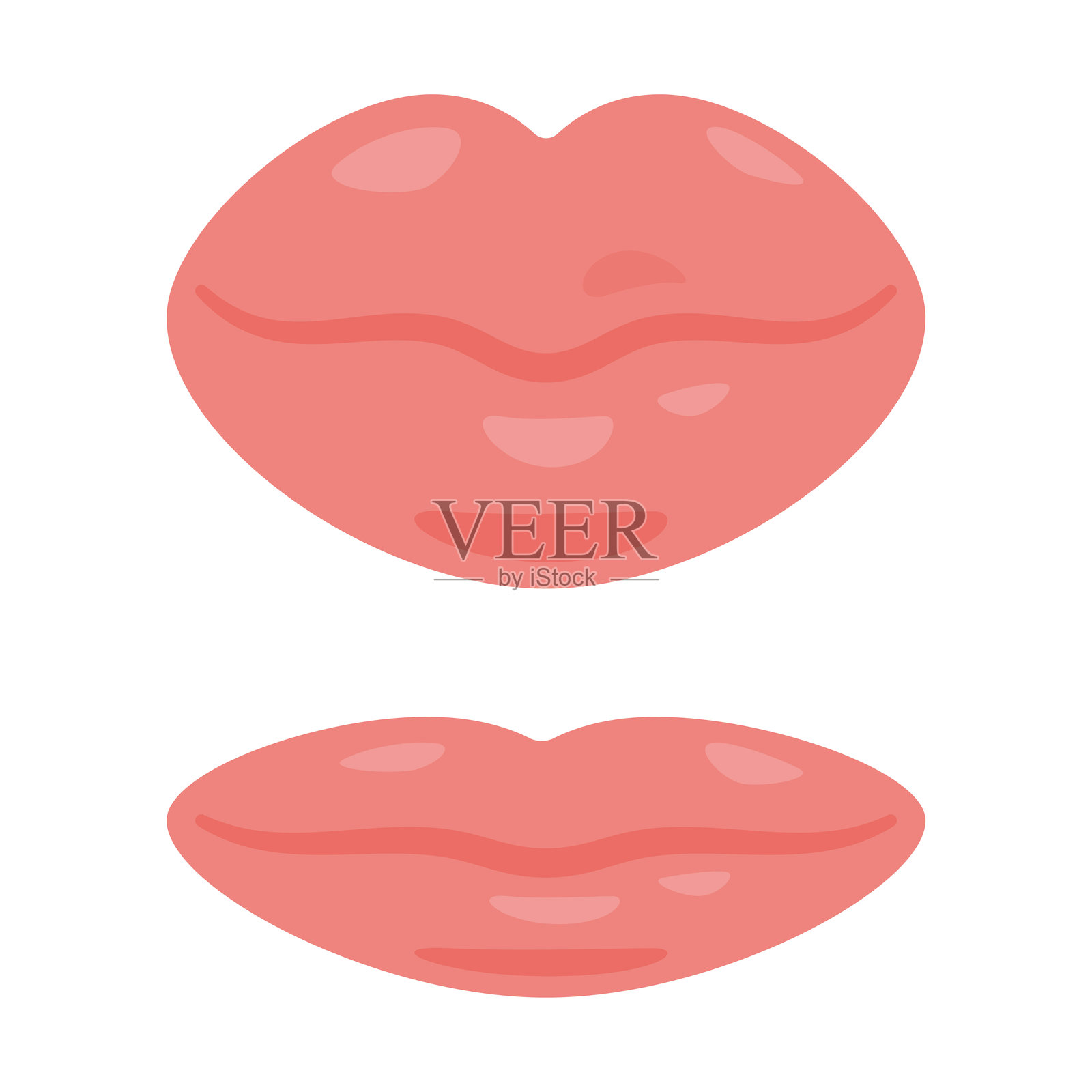 厚唇与薄唇的插图插画图片素材