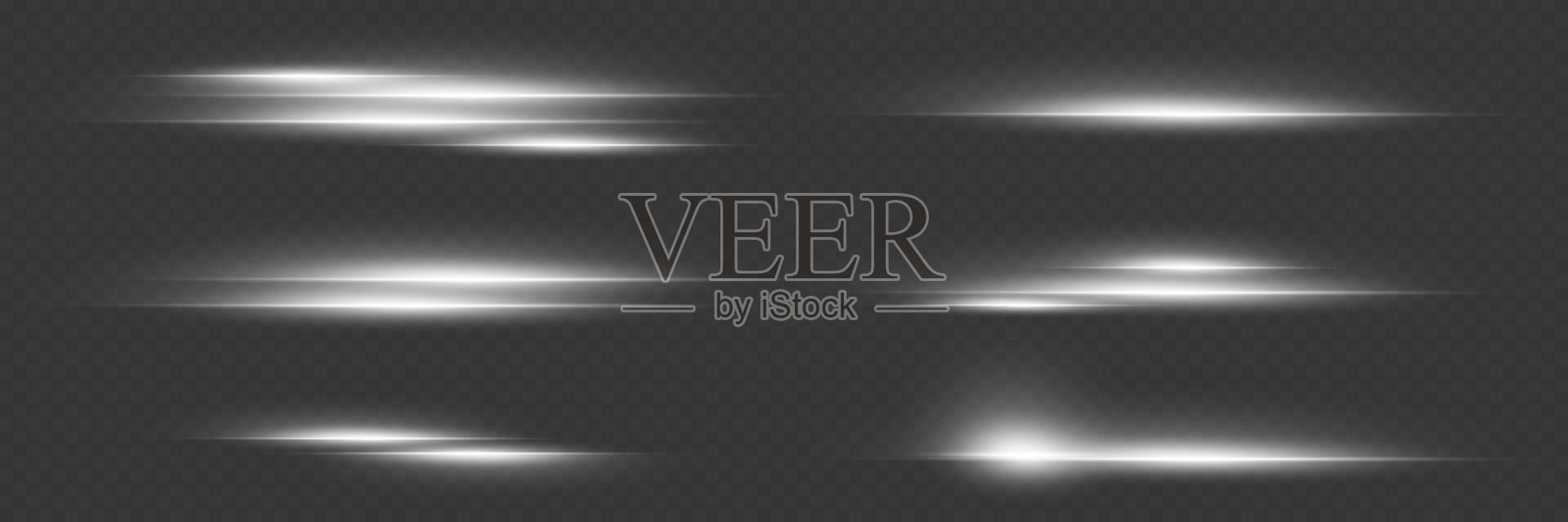白色横线包。带有光效的激光束。插画图片素材
