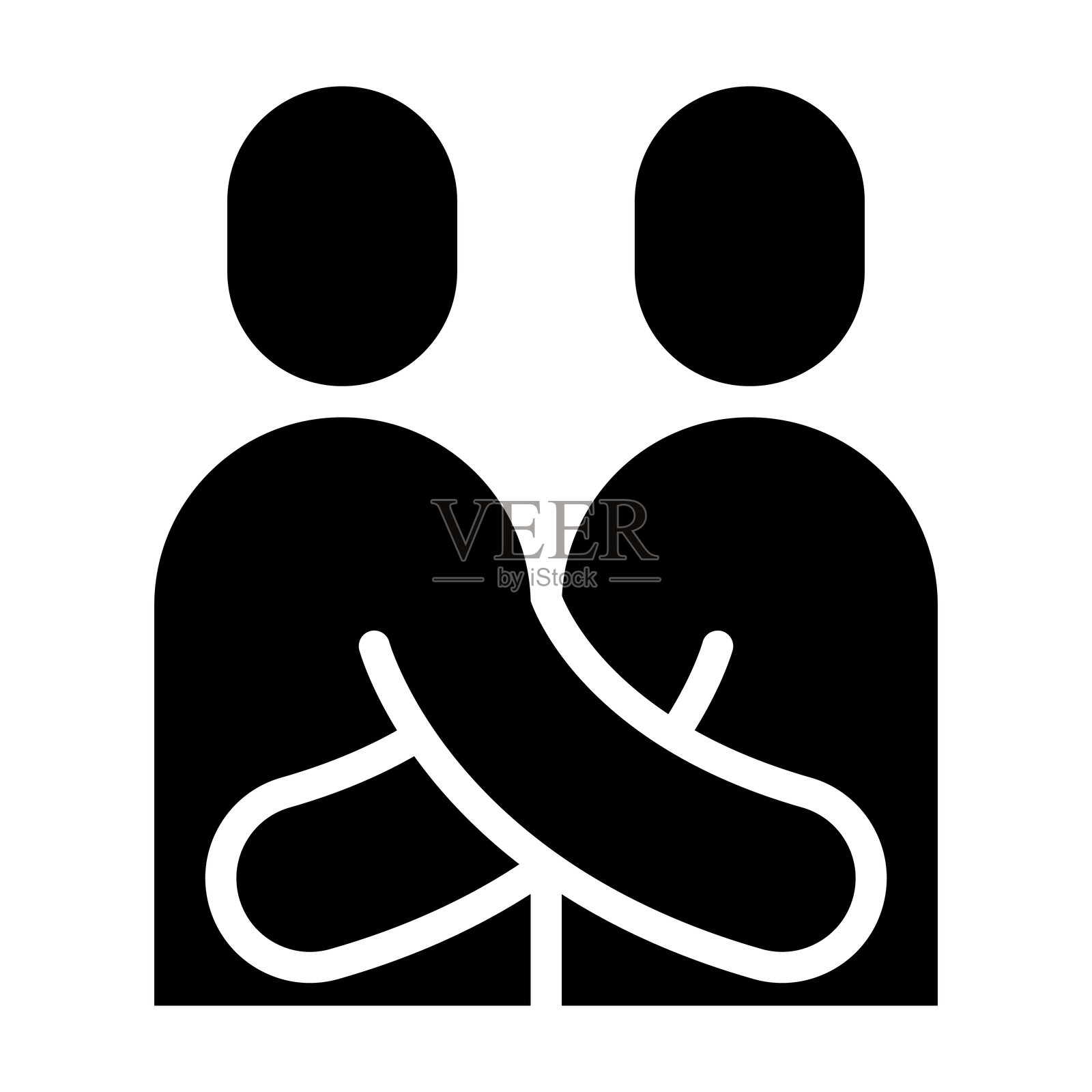 扁平图标风格的拥抱图标插画图片素材