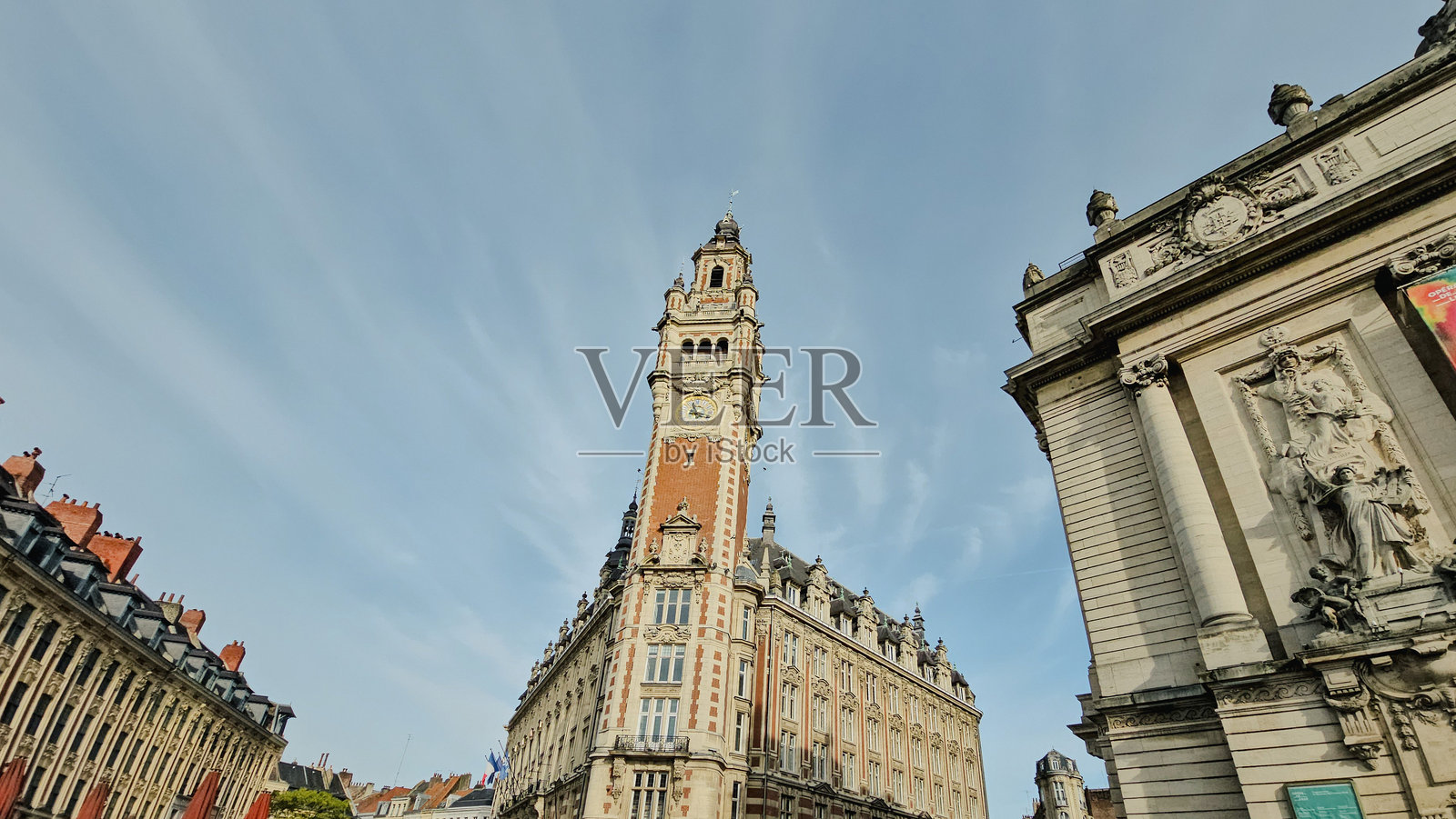 法国里尔的歌剧院和商会全景视图照片摄影图片