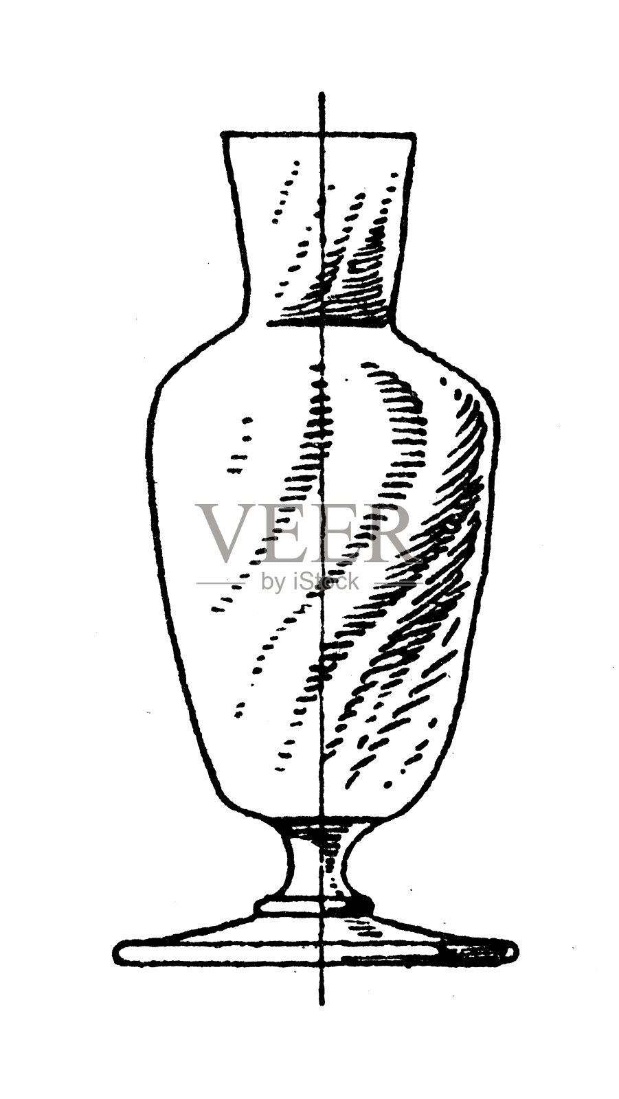 装饰物品：餐具、陶器和容器：花瓶插画图片素材