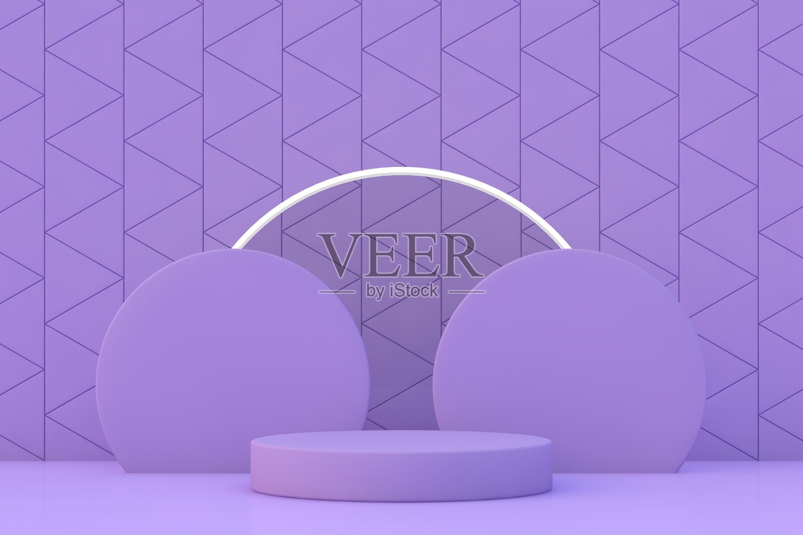 抽象的3D真实紫色讲台背景，带有自然光照场景。简约的产品展示展示，舞台展示。平台矢量几何设计。照片摄影图片