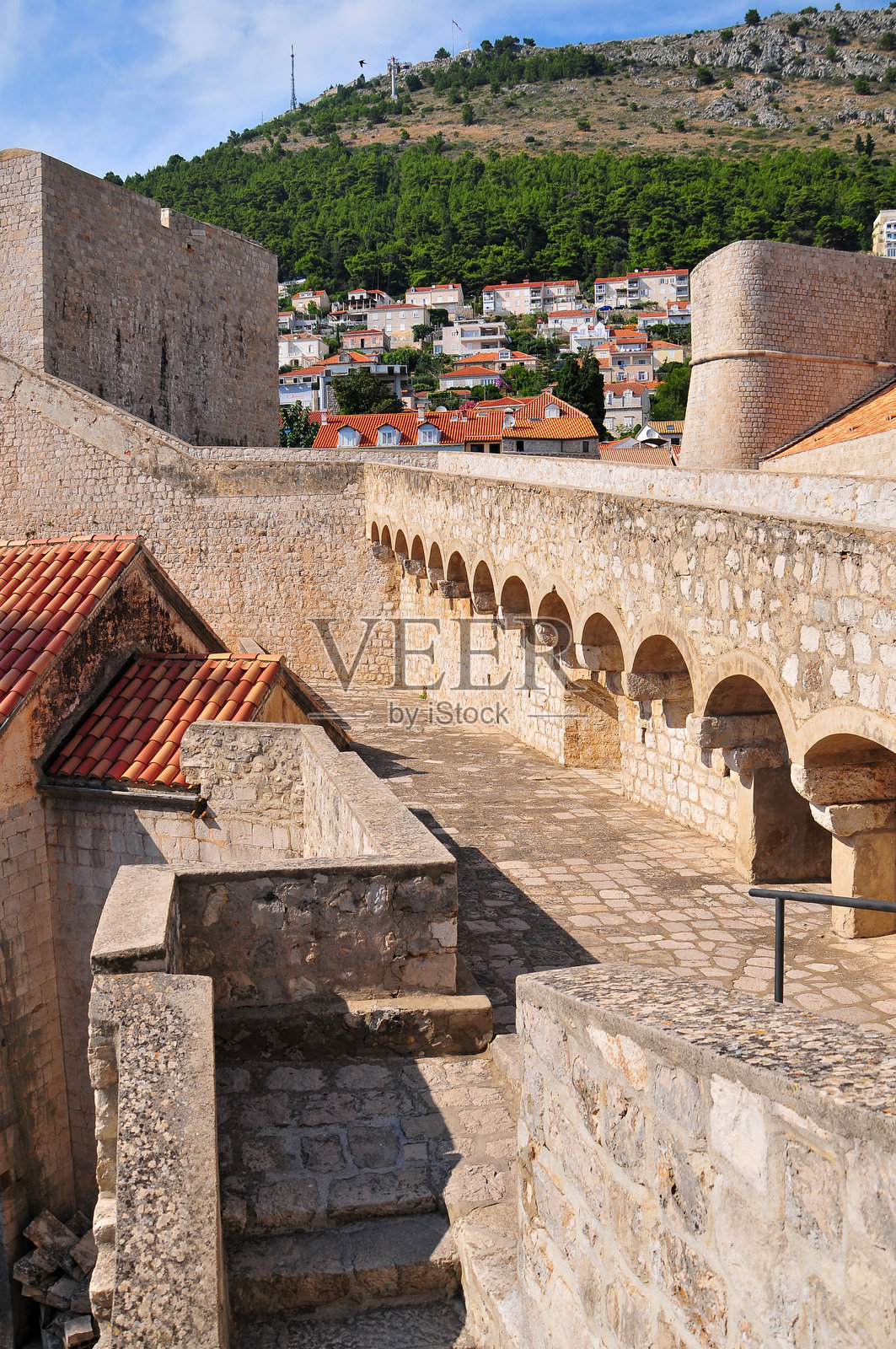 从城墙俯瞰杜布罗夫尼克的美丽景色照片摄影图片