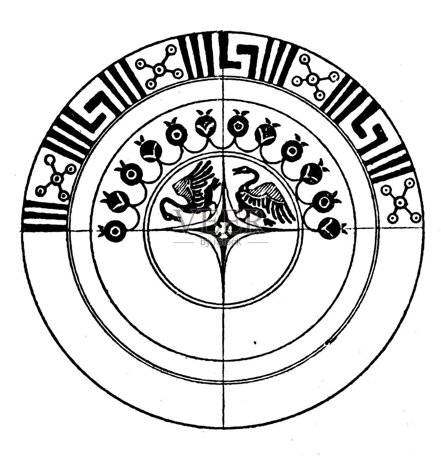 封闭装饰（圆形面板），装饰，设计元素插画图片素材