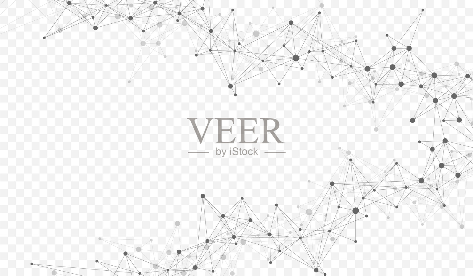 数字抽象背景，带有连接的线条和点。数字神经网络。适用于您的演示的网络和连接背景。图形多边形背景。矢量插图。插画图片素材