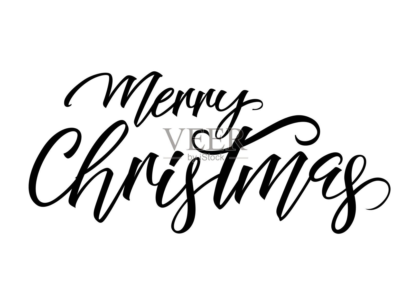 圣诞快乐的铭文插画图片素材