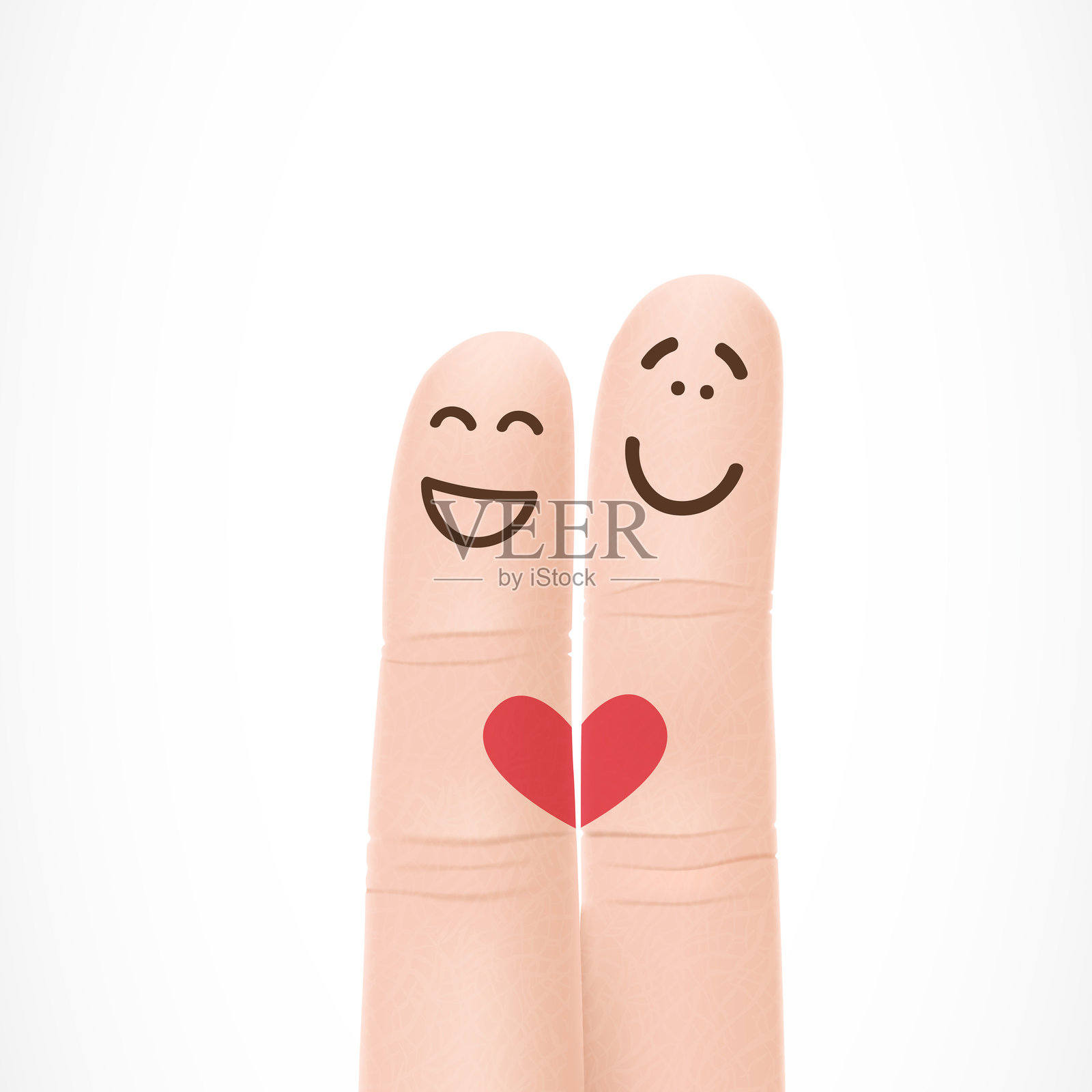 有爱的搞笑手指与面孔插画图片素材