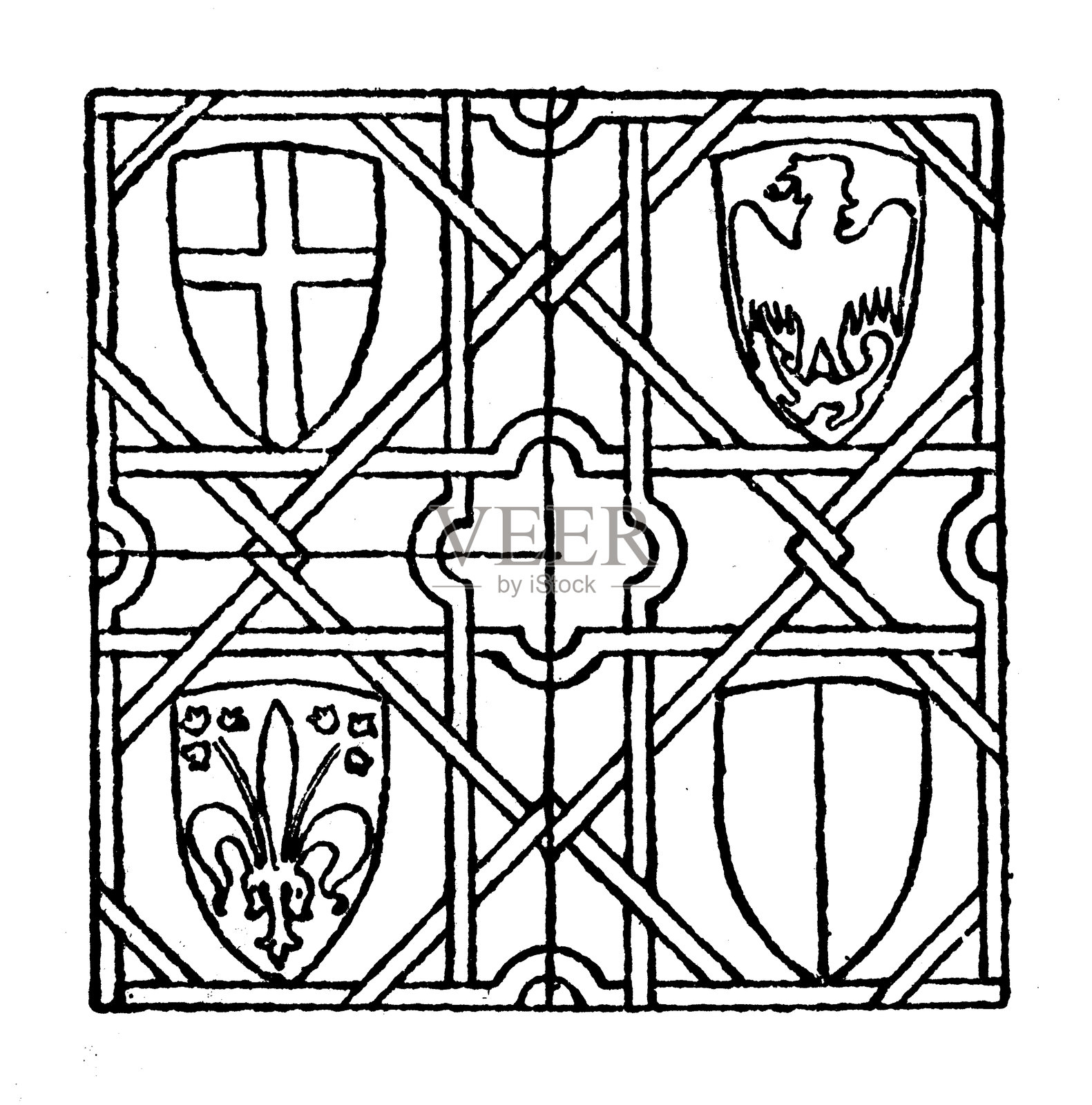 重复的装饰图案（壁画尿布），装饰，设计元素插画图片素材