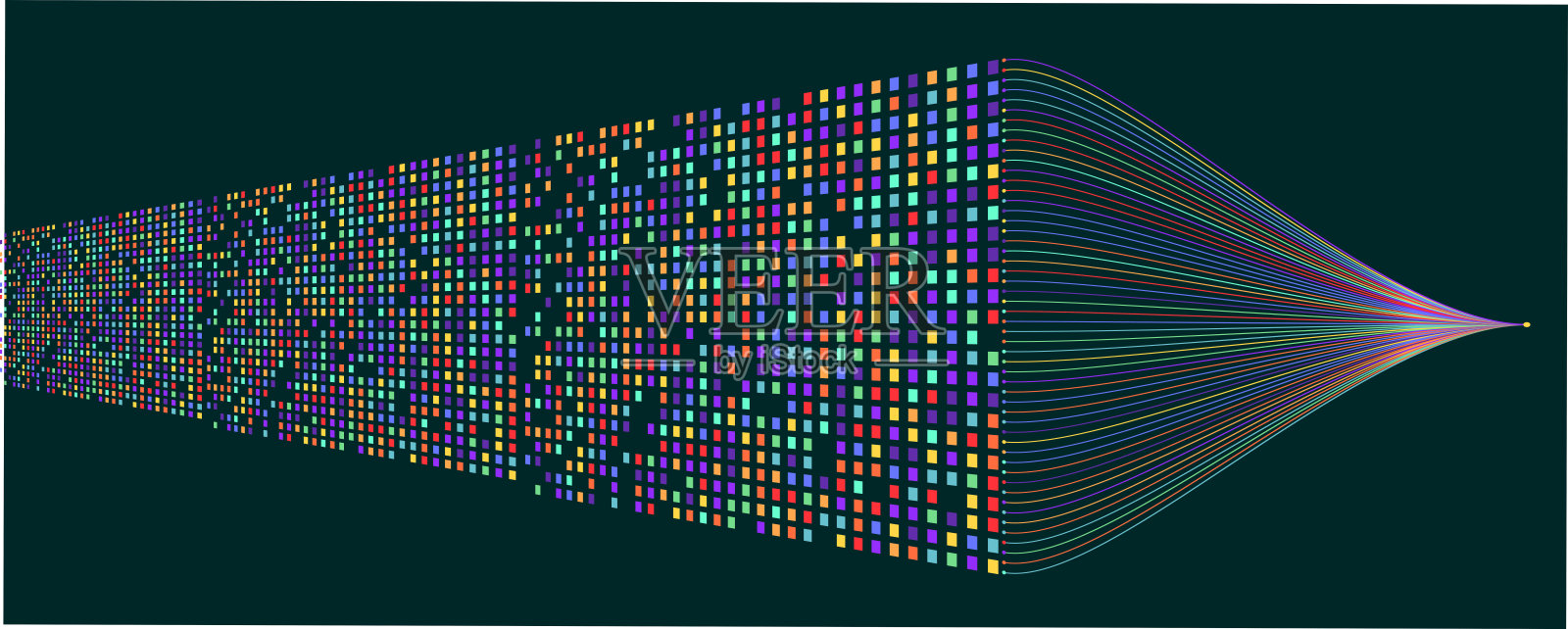神经网络和数据科学技术背景插画图片素材