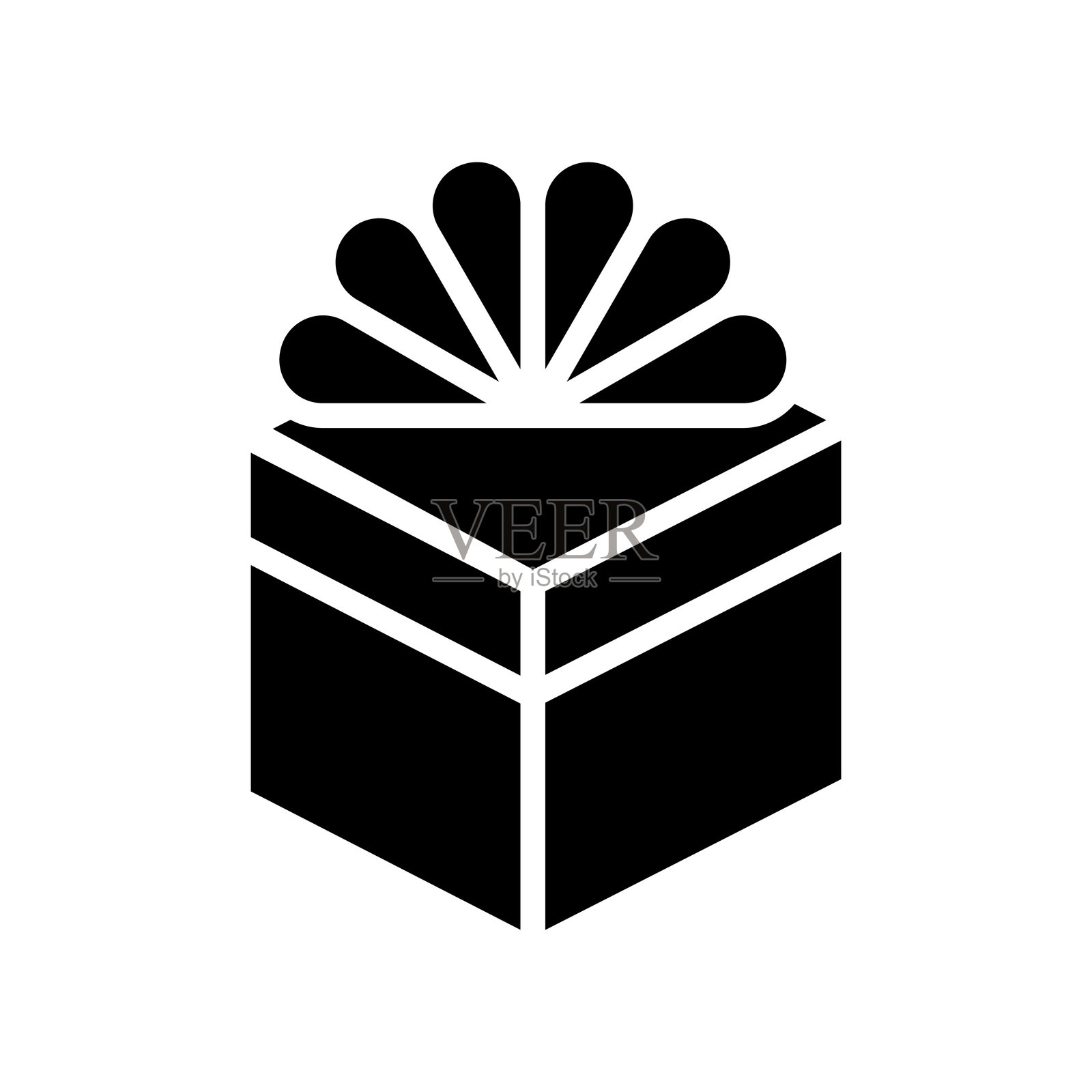 平面图标风格的礼品盒图标插画图片素材