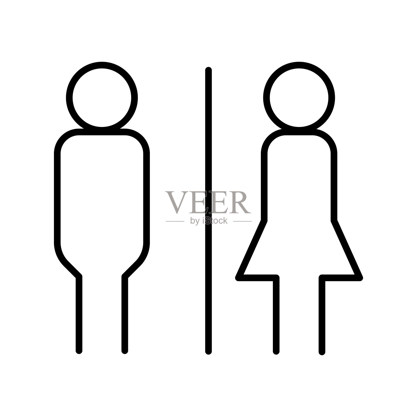 厕所线条图标插画图片素材