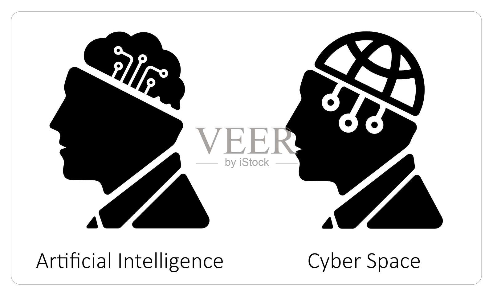 人工智能与网络空间插画图片素材