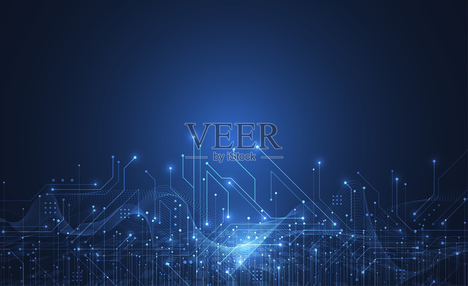 抽象科技连接电路板设计。电子主板插图。通信与工程概念。矢量插图。插画图片素材