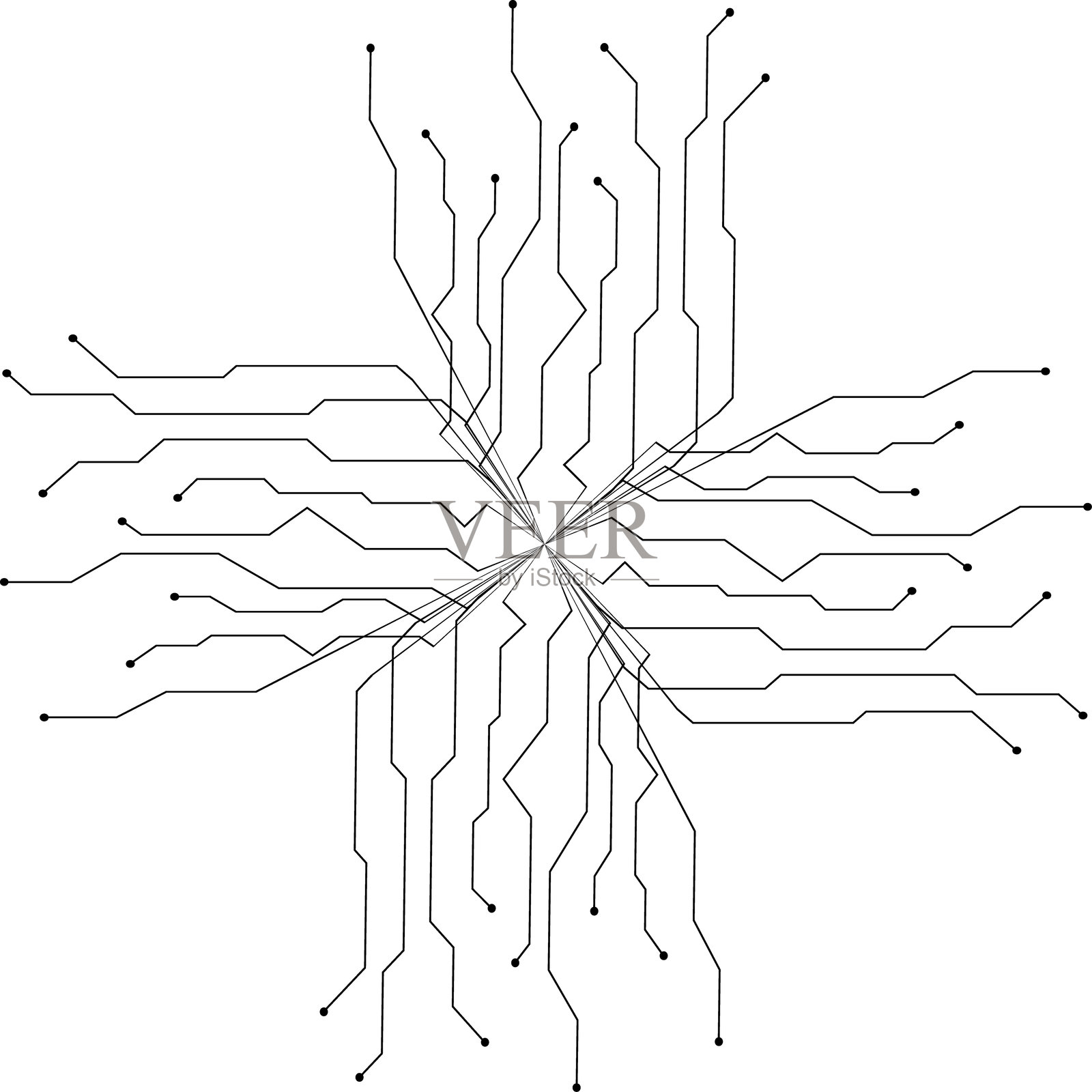 来自电线的图像。这幅图像抽象且具有未来感。电线的排列方式营造出一种运动和能量的感觉。插画图片素材