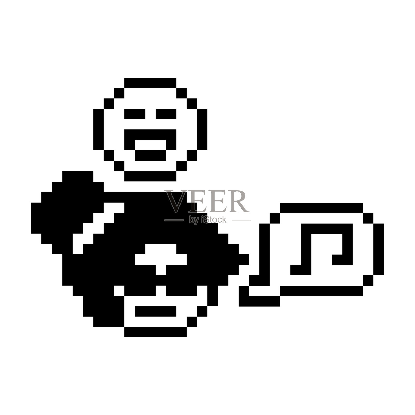 卡通像素角色可爱的女锻炼训练舞蹈生活方式音乐装饰生活方式8位女女孩与音乐游戏8位健身孤立矢量图。插画图片素材