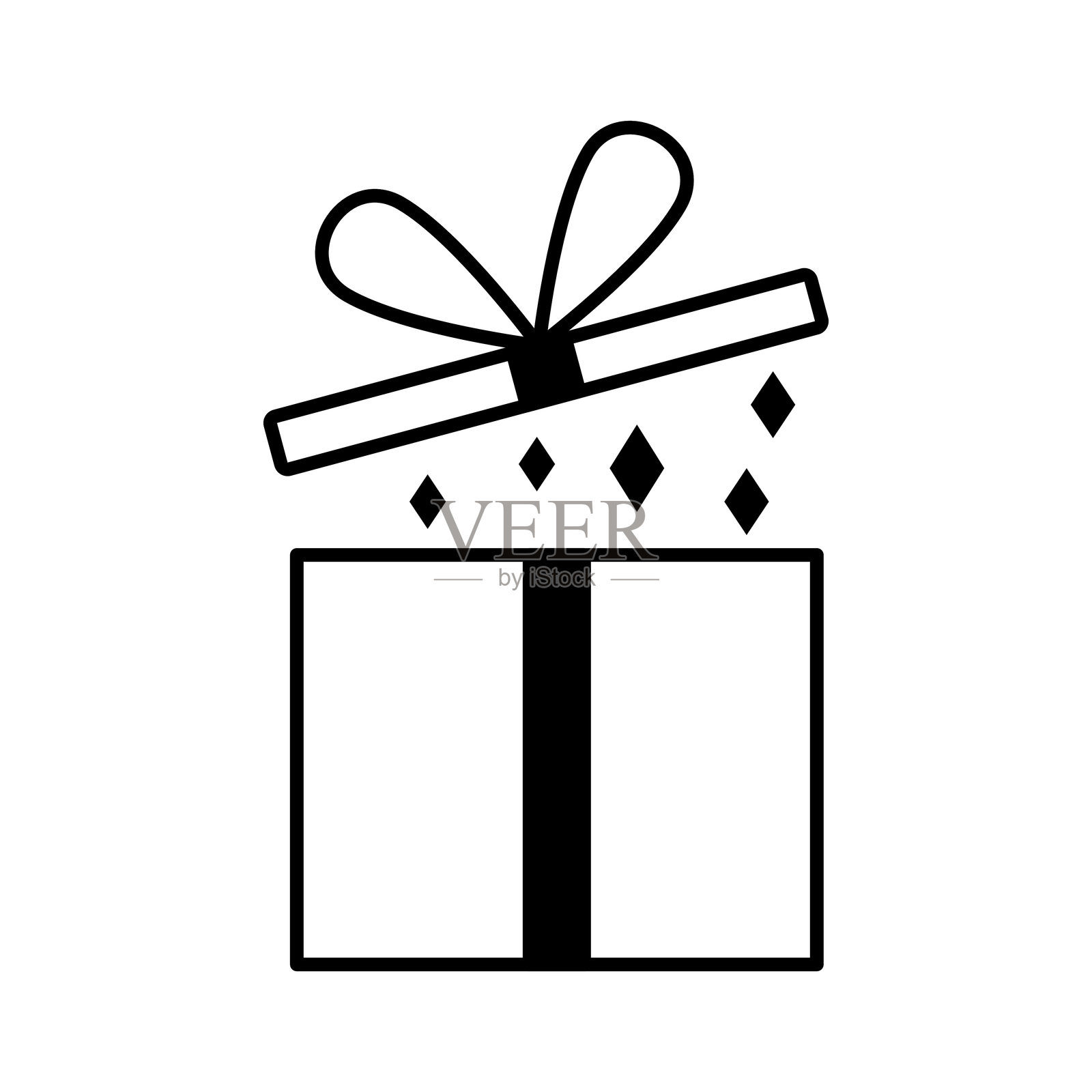 礼品盒图标时尚扁平风格。插画图片素材