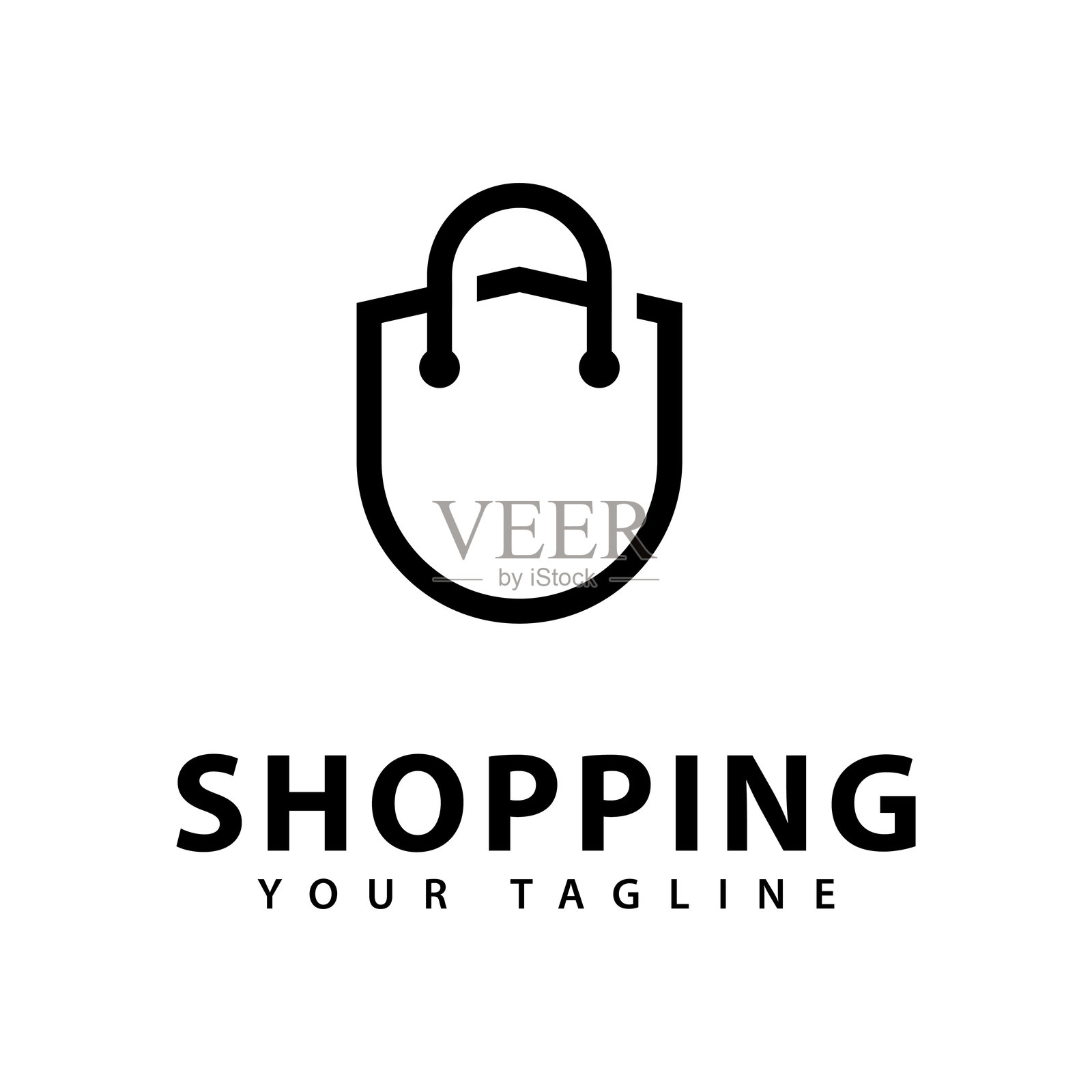 购物袋标志图标设计矢量图插画图片素材