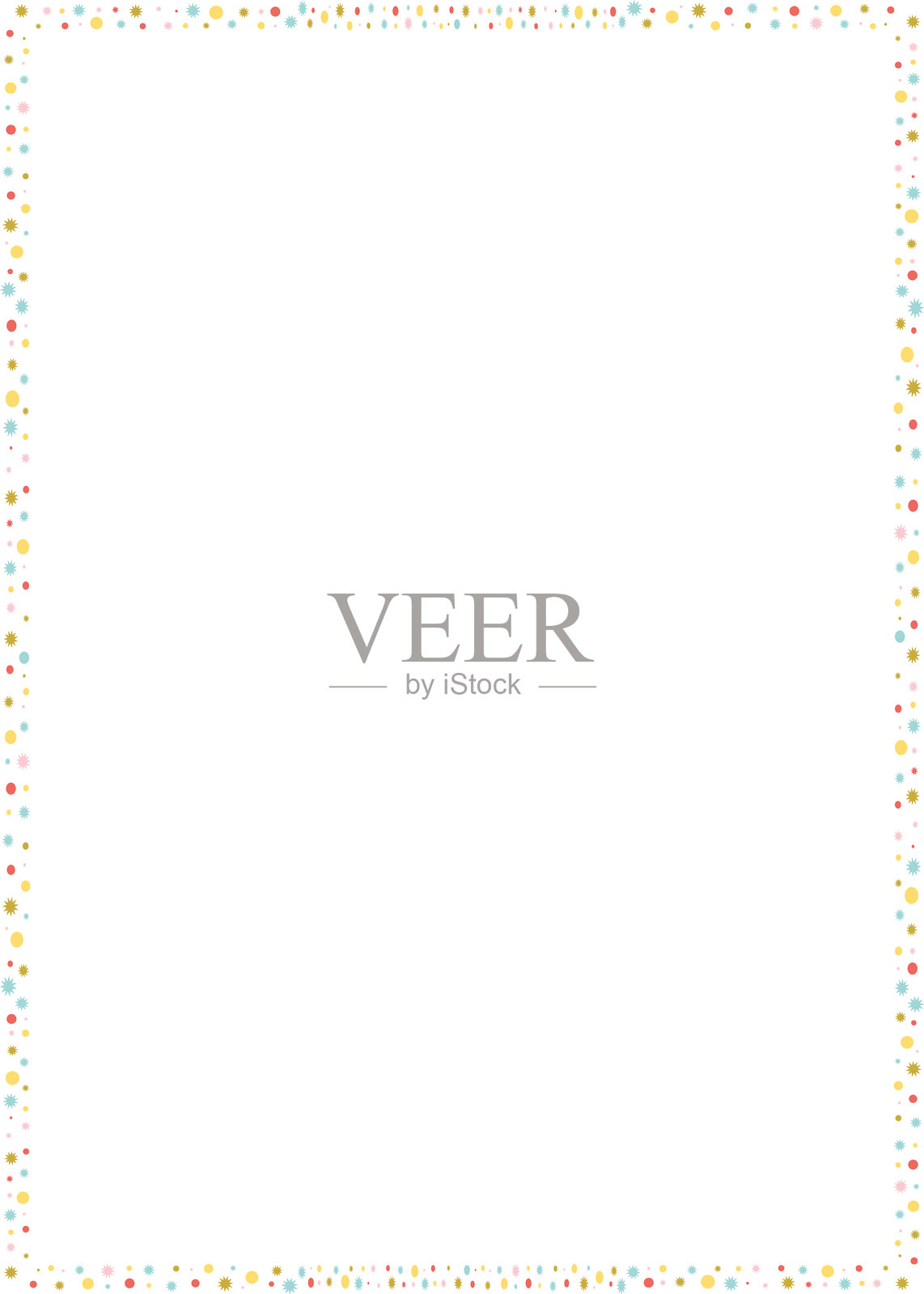 彩色气泡涂鸦框架。时尚的图形彩带模板。可爱的空框盒。插画图片素材