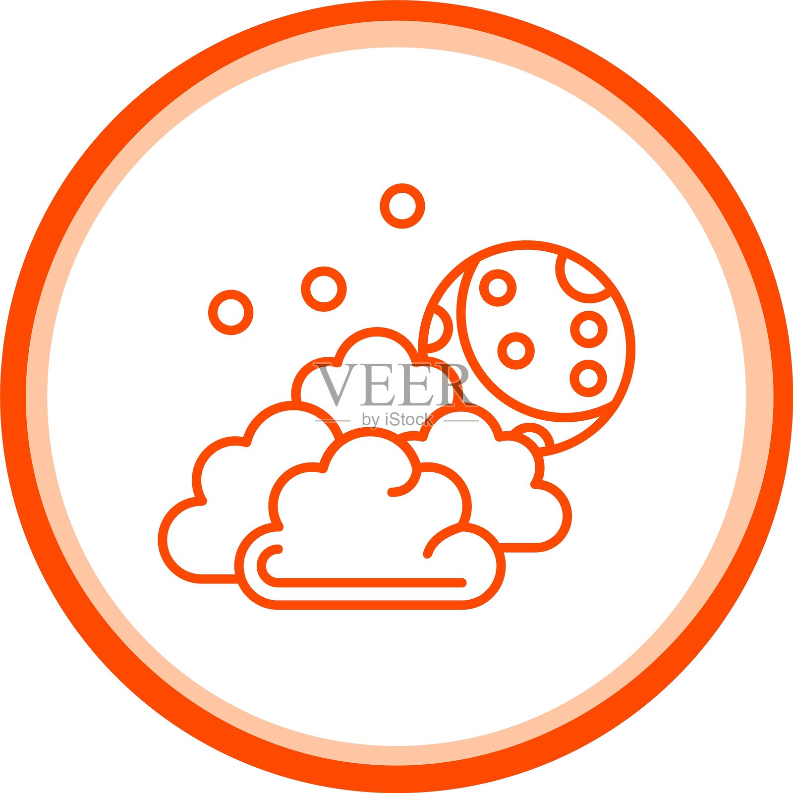 多云夜晚图标插画图片素材