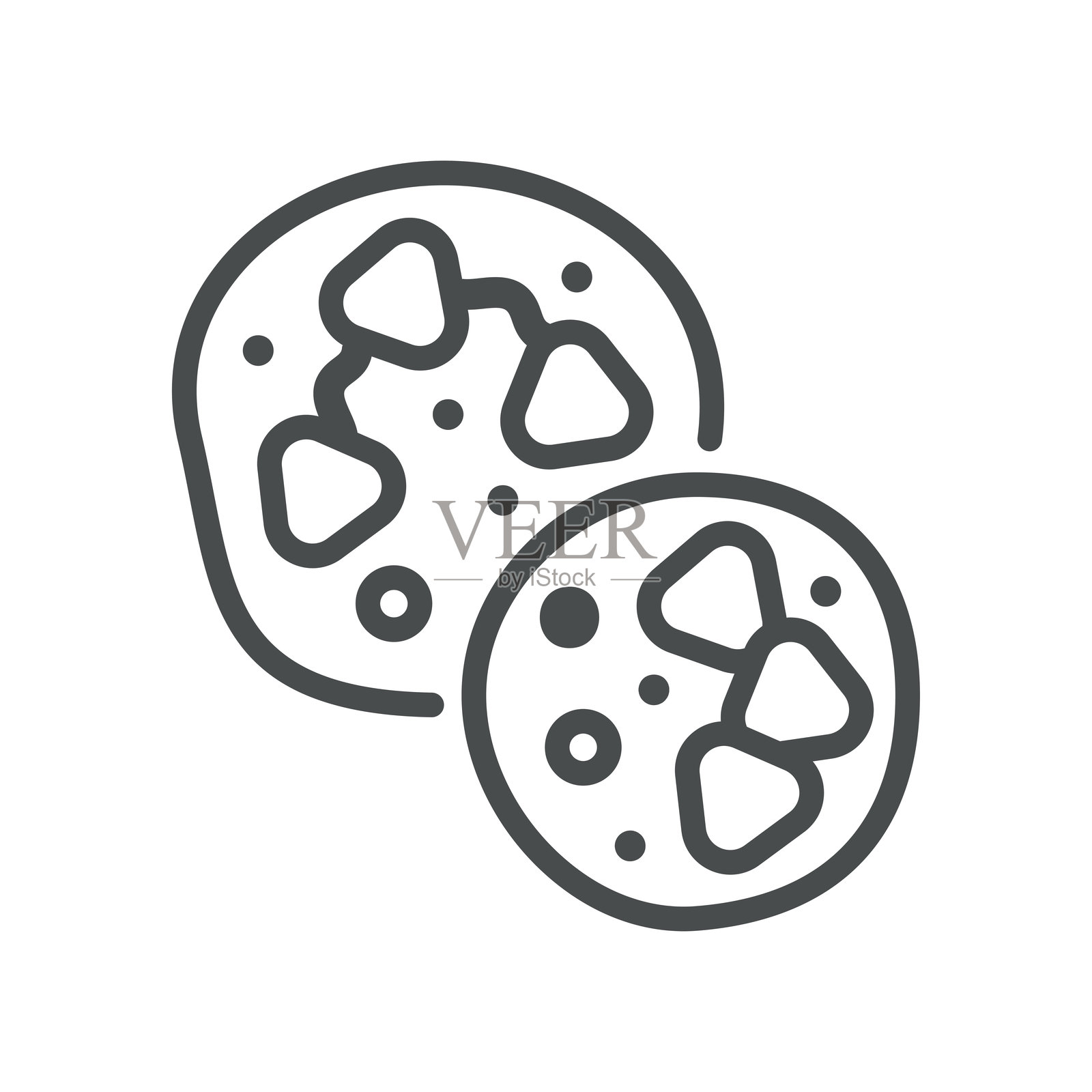 中性粒细胞图标。白血细胞的简约轮廓插图，涉及先天免疫、感染、炎症和防御，适用于医学诊断。插画图片素材