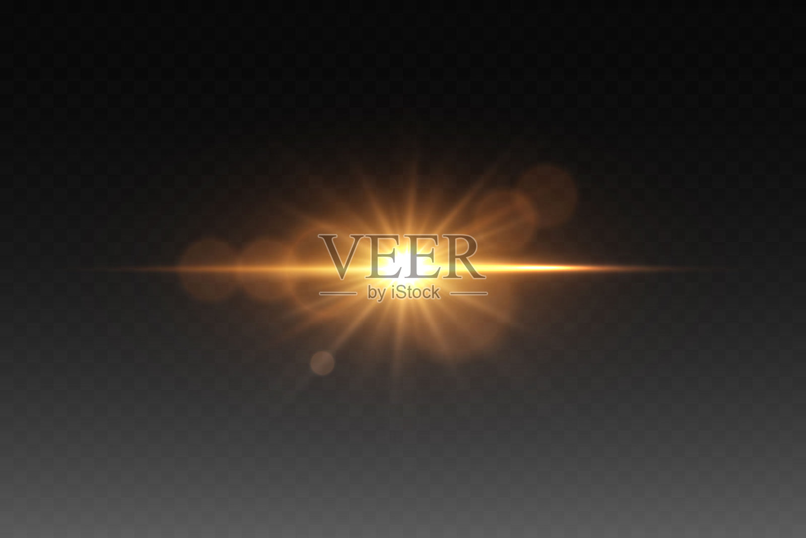 闪耀的金色星星。爆炸光效。插画图片素材