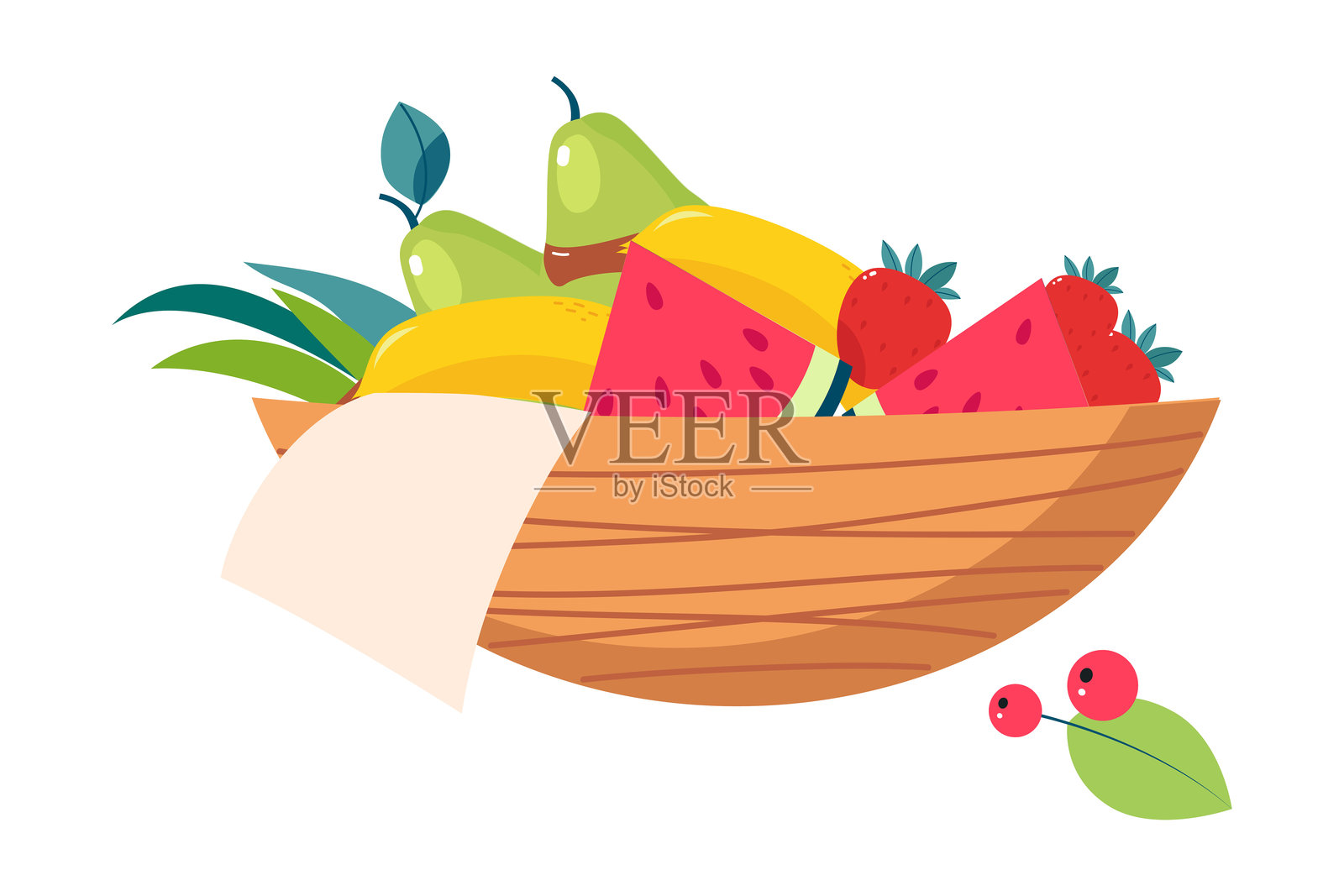 成熟农作物的碗中收获矢量插图插画图片素材