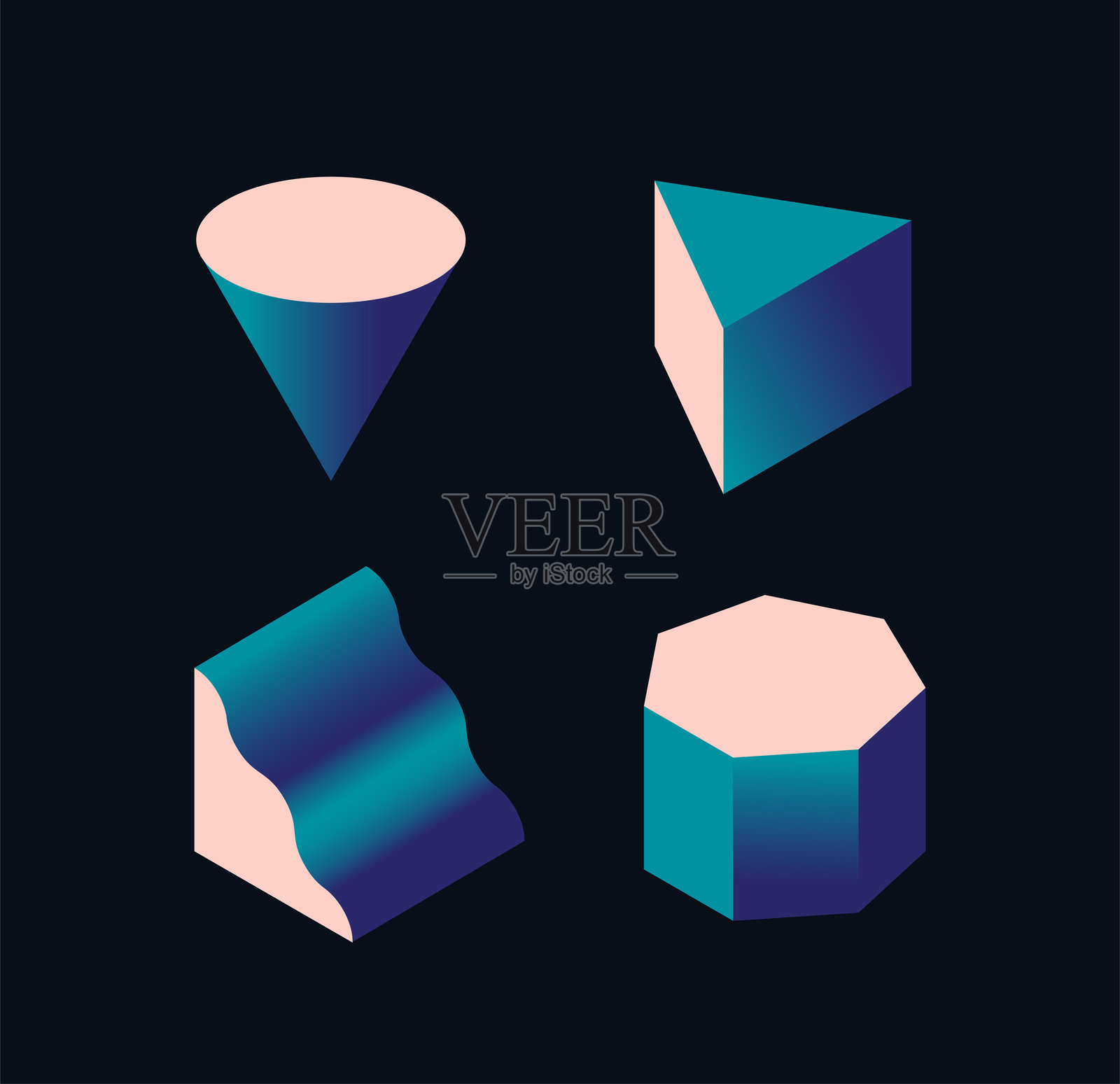 抽象几何形状设计。矢量插图插画图片素材