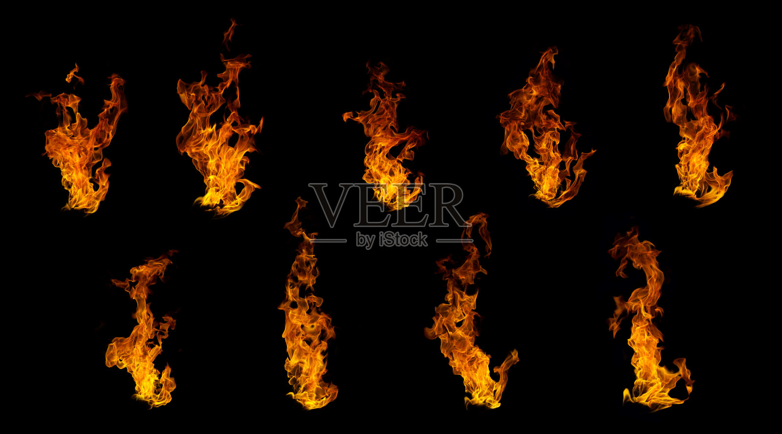 黑色背景的火焰，带有火把和分裂力量效果的纹理，可以烤制红色食物，伴随着燃烧的烟雾和在烧烤架上飞溅的火花。照片摄影图片