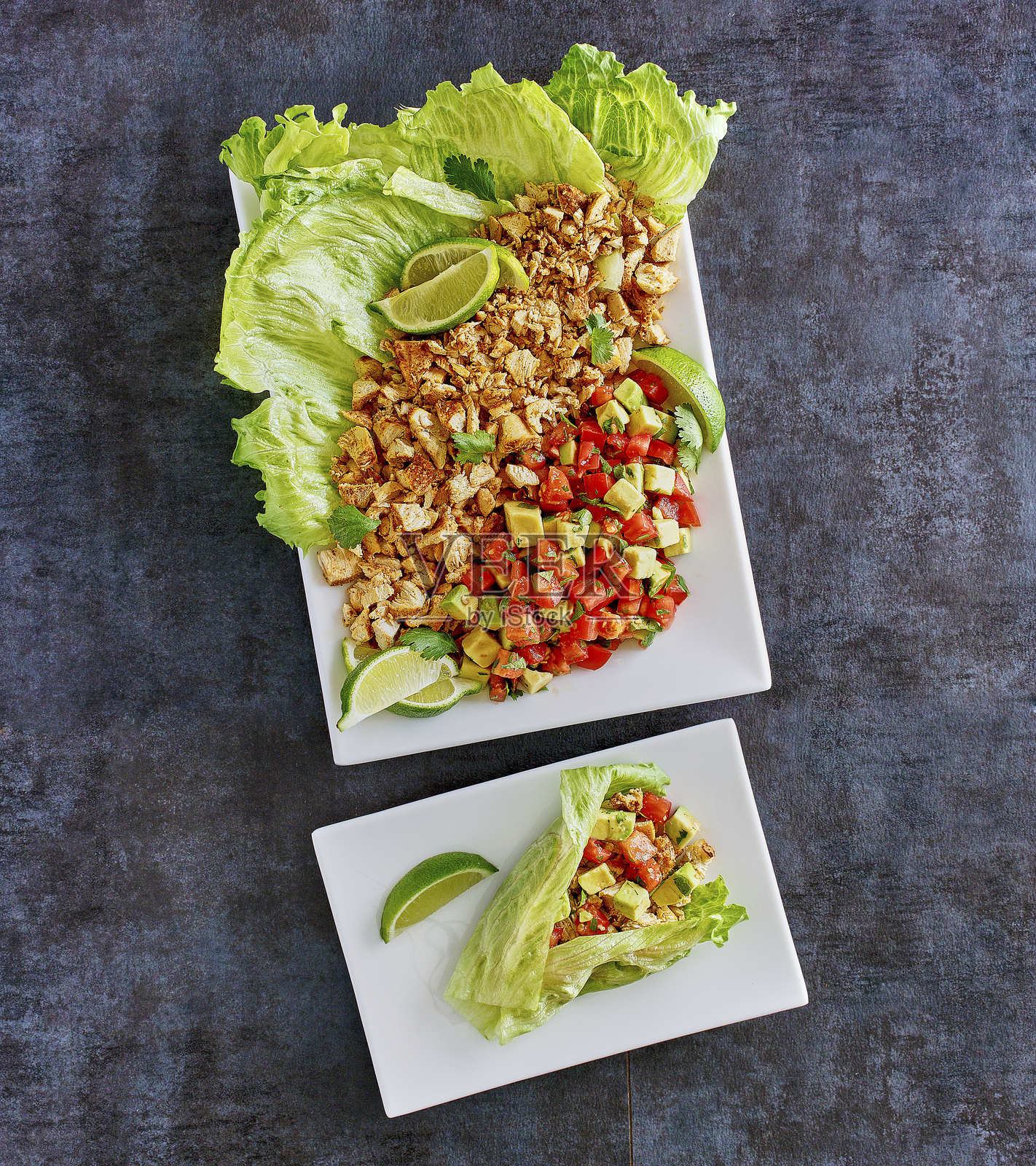 鸡肉生菜包照片摄影图片